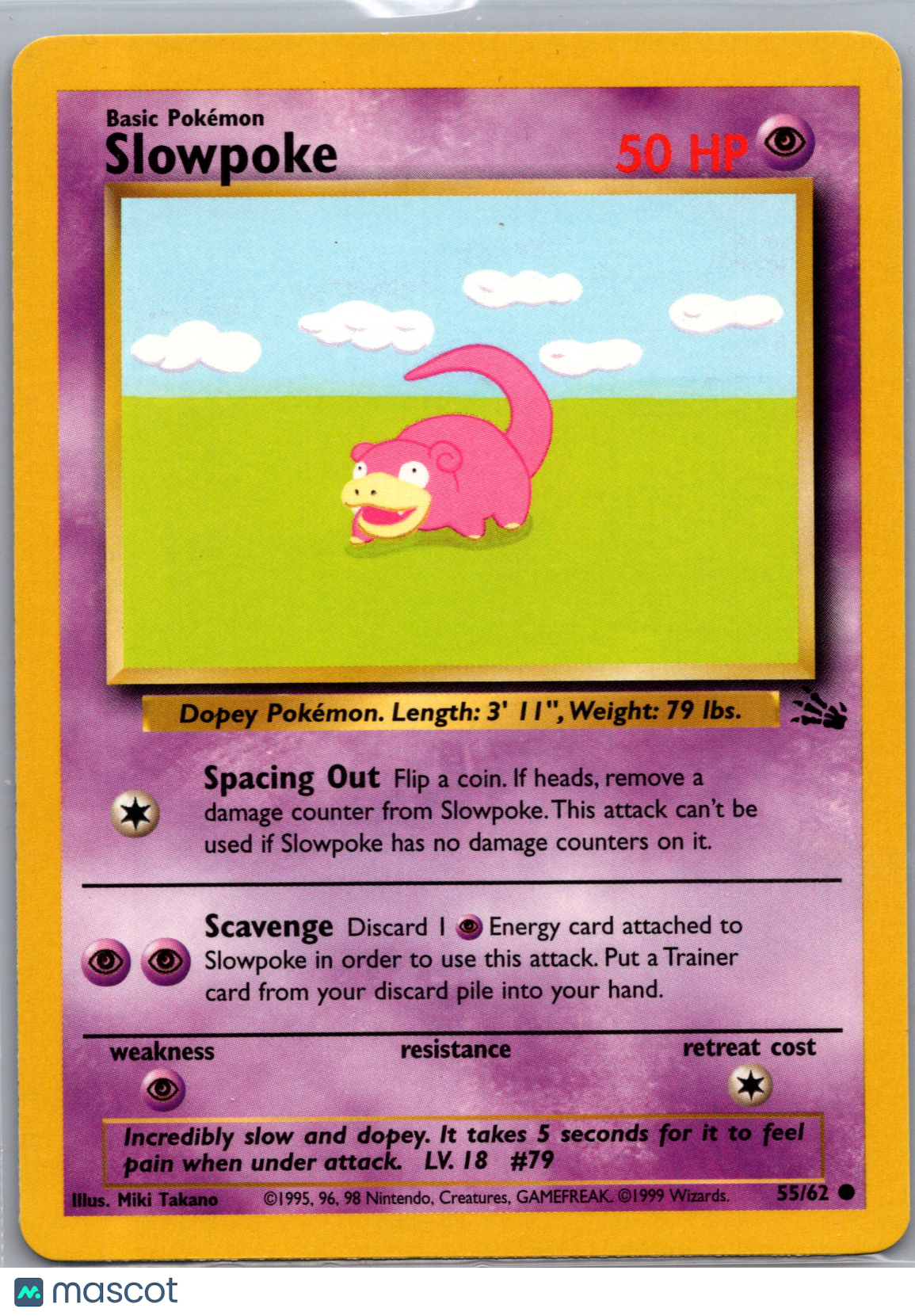 1999 Fossil Slowpoke #55/62