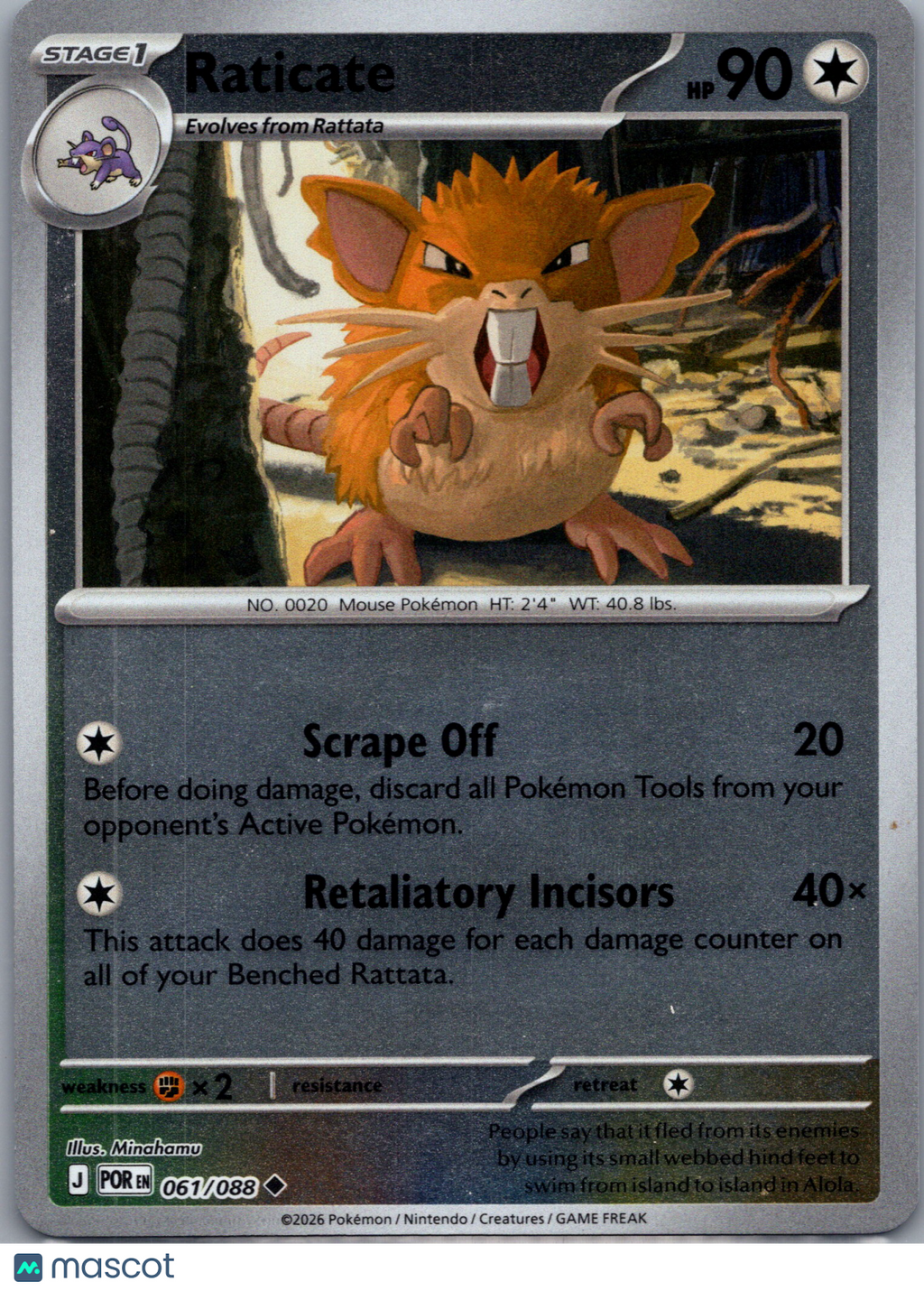 2026 Mega Evolution – Perfect Order Raticate Uncommon #61/88