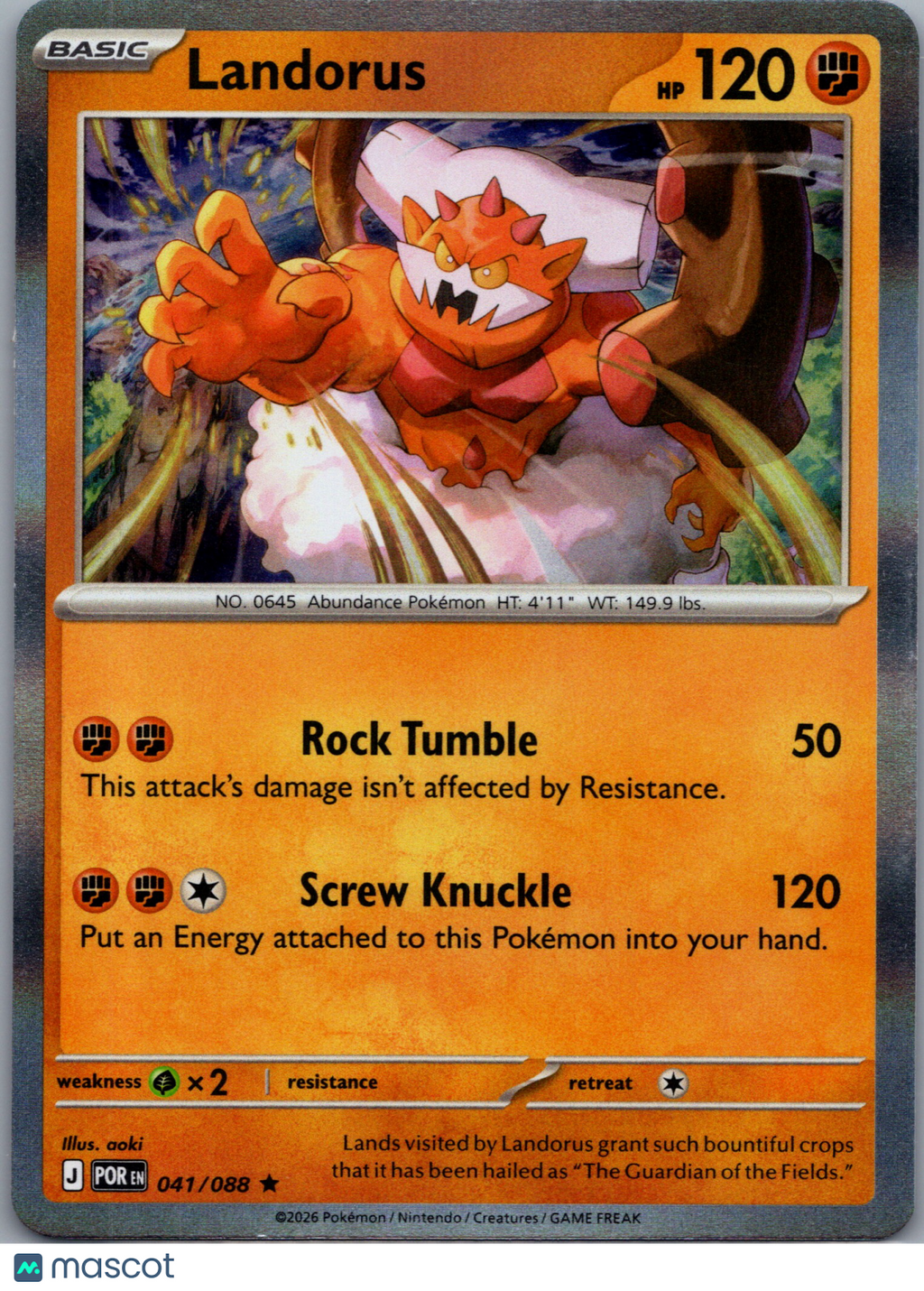 2026 Mega Evolution – Perfect Order Landorus Holo Rare #41/88
