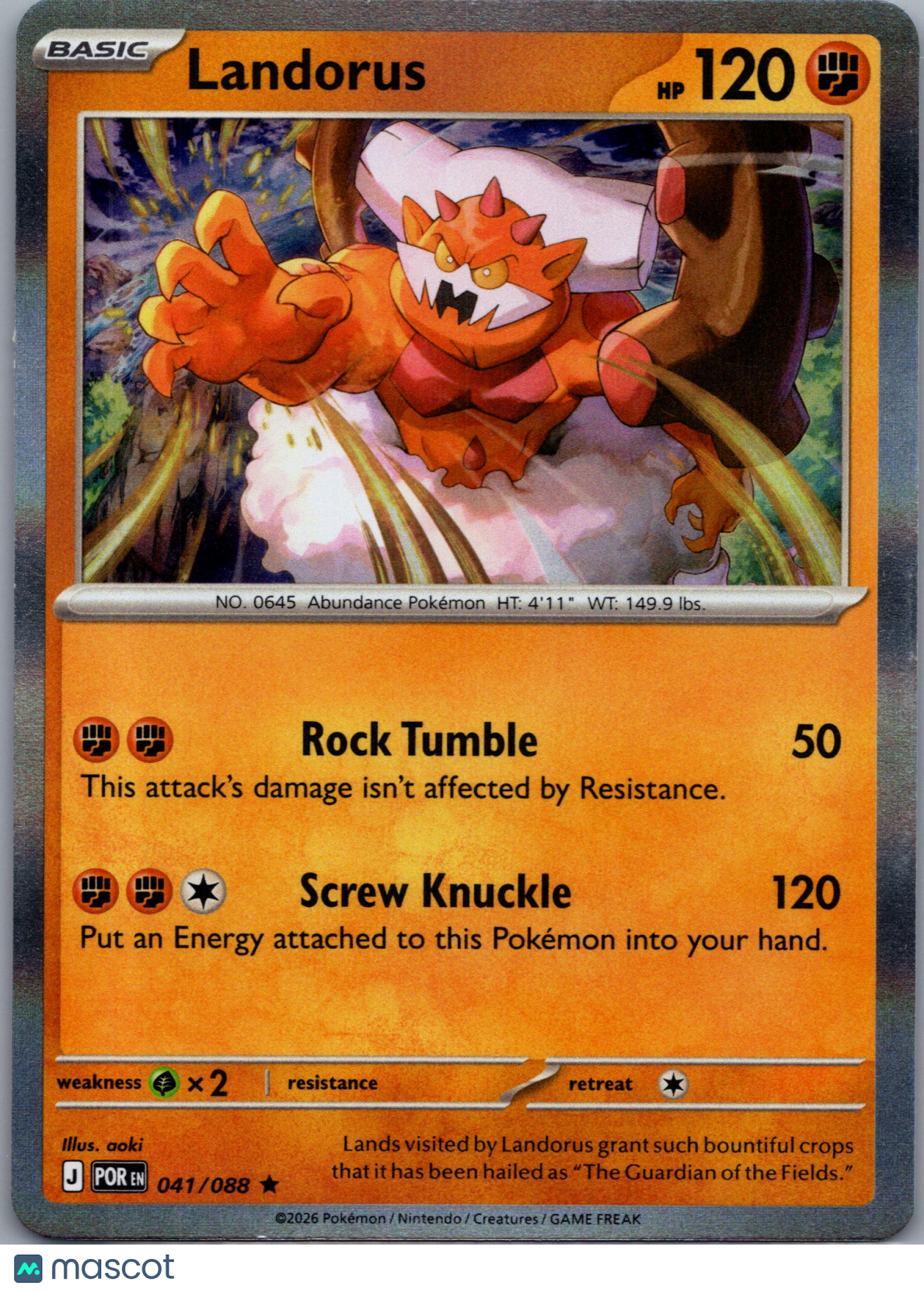2026 Mega Evolution – Perfect Order Landorus Holo Rare #41/88