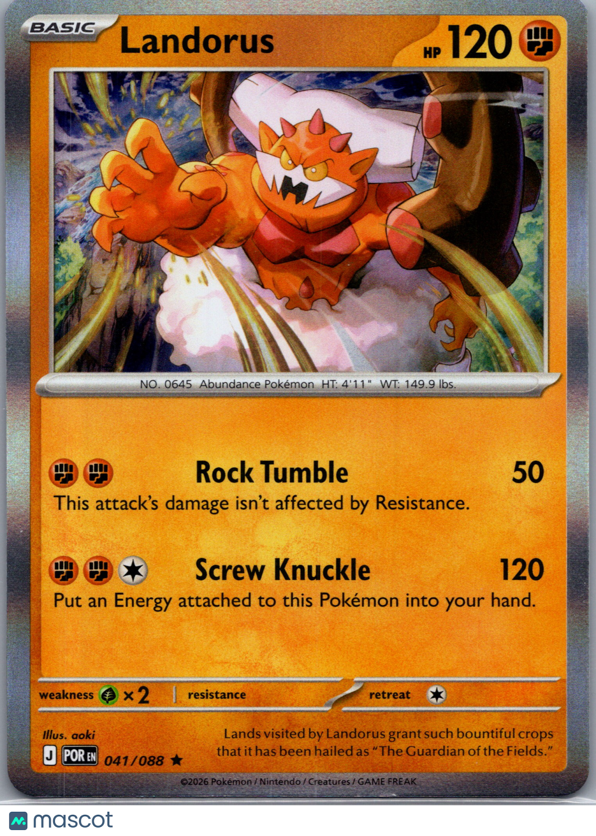 2026 Mega Evolution – Perfect Order Landorus Holo Rare #41/88