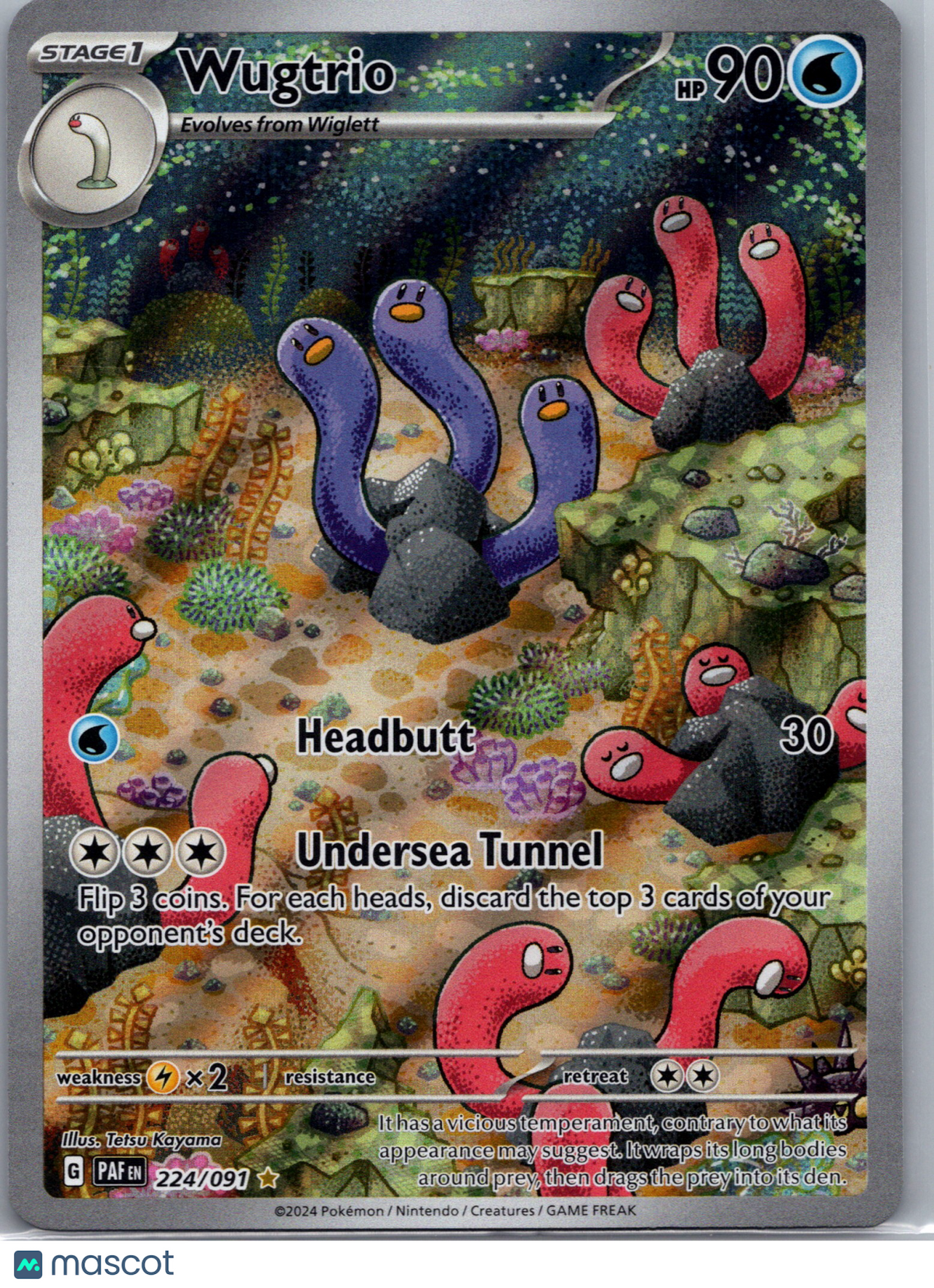 2024 Paldean Fates Wugtrio Holo Secret Rare #224/091