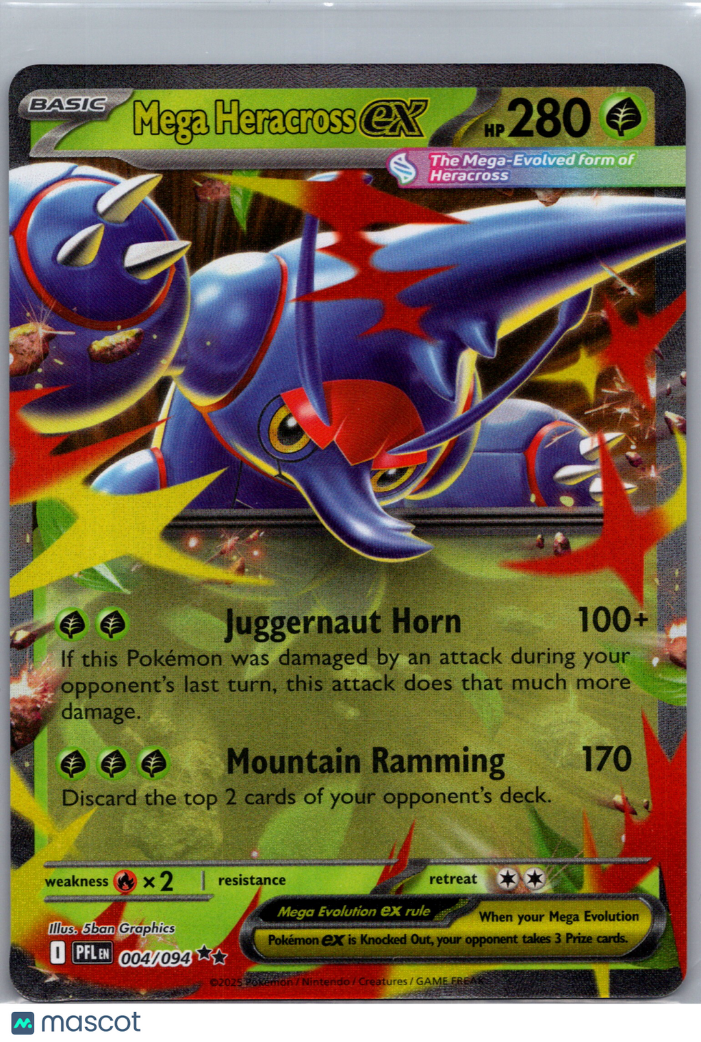 2025 Mega Evolution – Phantasmal Flames Mega Heracross EX Holo Double Rare #4/94