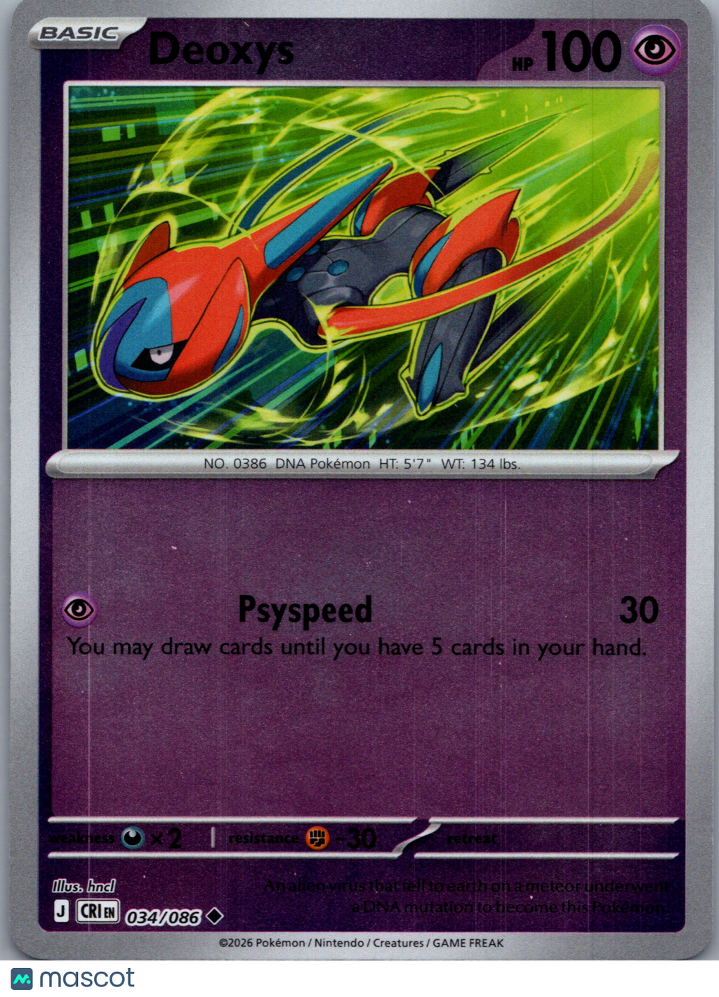 2026 Chaos Rising Deoxys Holo Uncommon #34/86