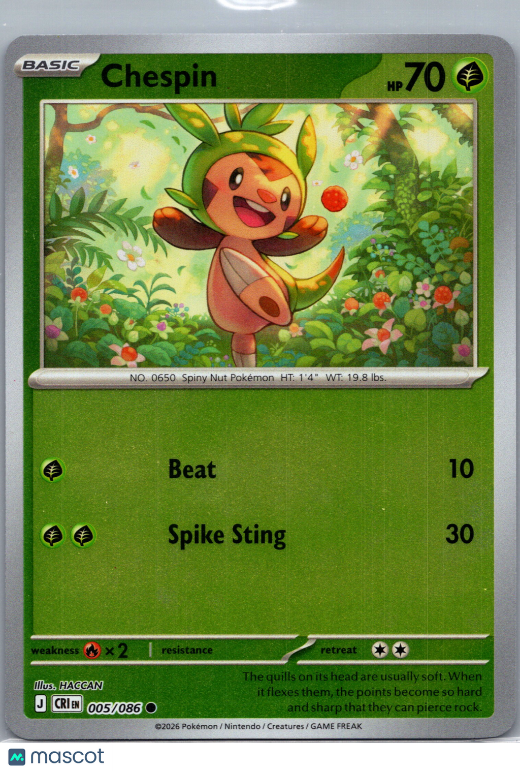 2026 Chaos Rising Chespin #5/86