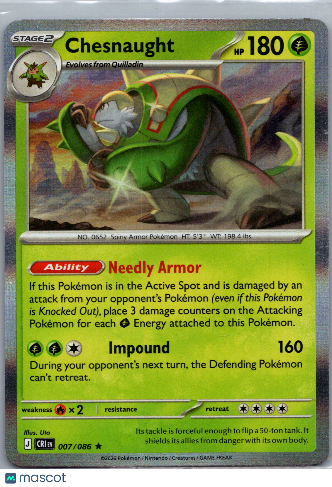 2026 Chaos Rising Chesnaught Holo Rare #7/86