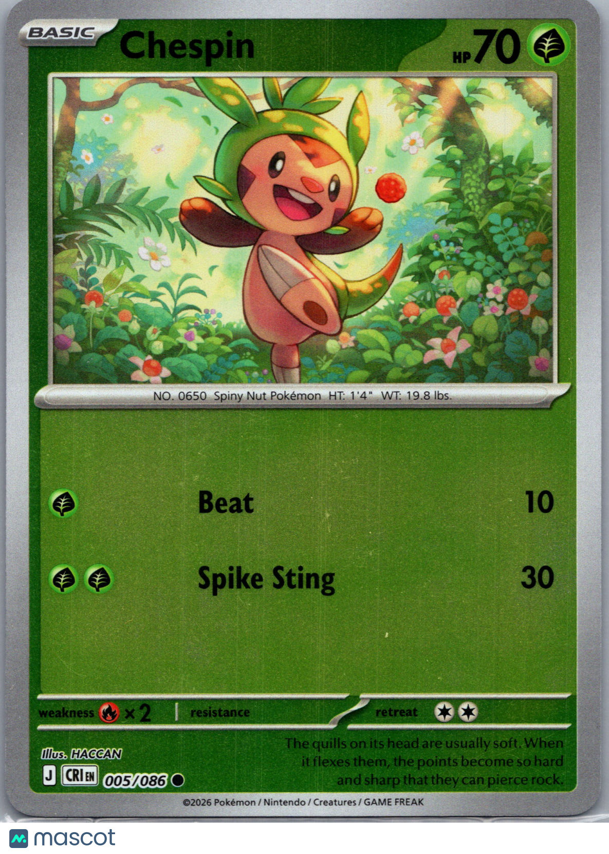 2026 Chaos Rising Chespin #5/86