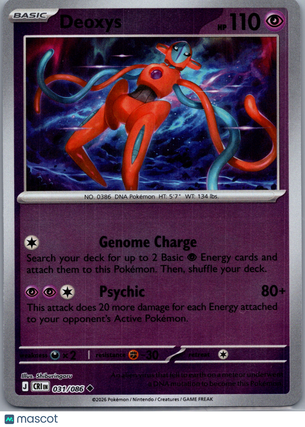 2026 Chaos Rising Deoxys Reverse Holo Uncommon #31/86