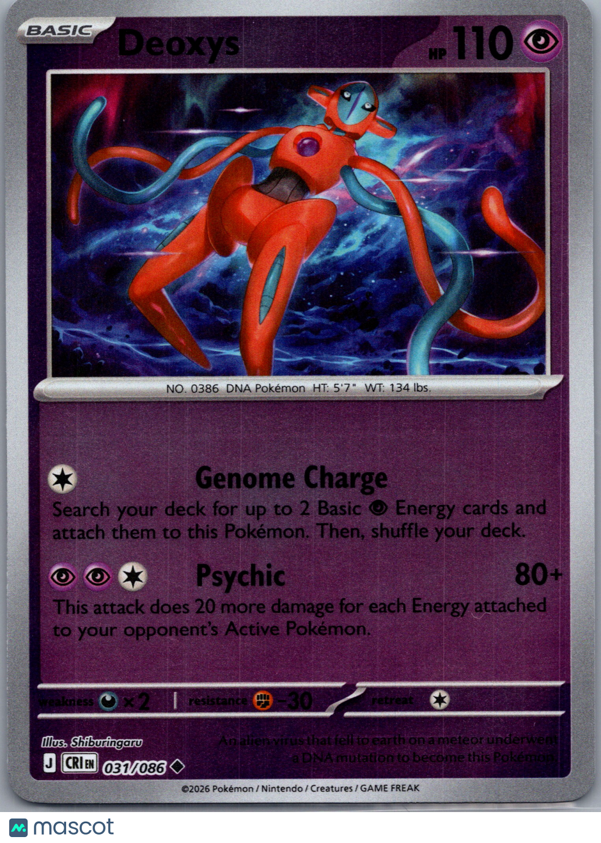 2026 Chaos Rising Deoxys Reverse Holo Uncommon #31/86