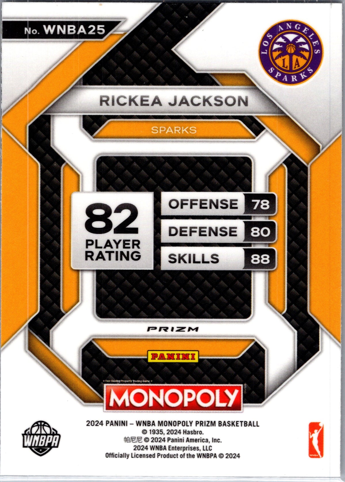 2024 Panini Prizm Monopoly Basketball Rickea Jackson #WNBA25 RC