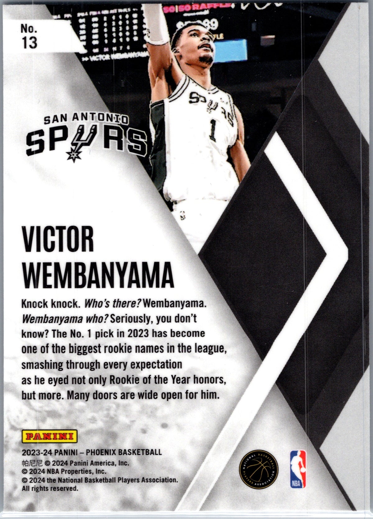 2024 Panini Phoenix Instant Phenom Victor Wembanyama #13 RC