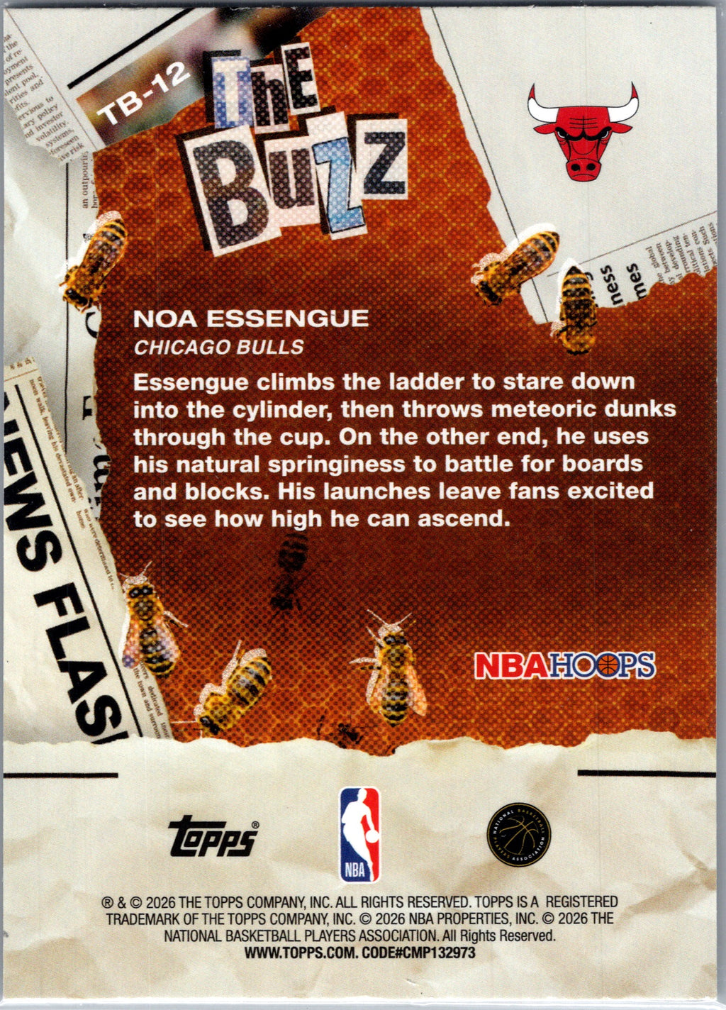 2026 Topps NBA Hoops The Buzz Noa Essengue #TB-12