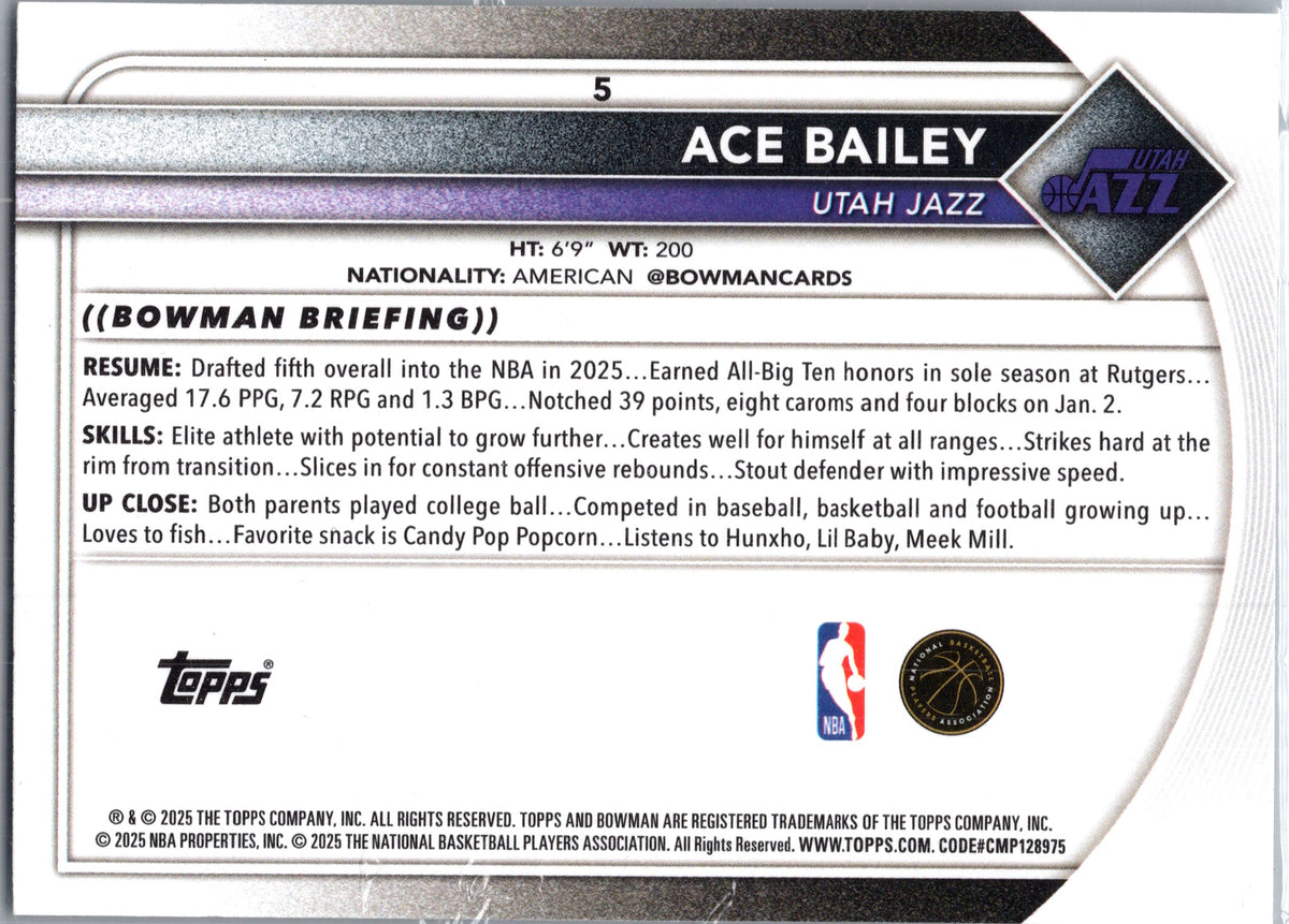 2025 Bowman Ace Bailey #5 RC