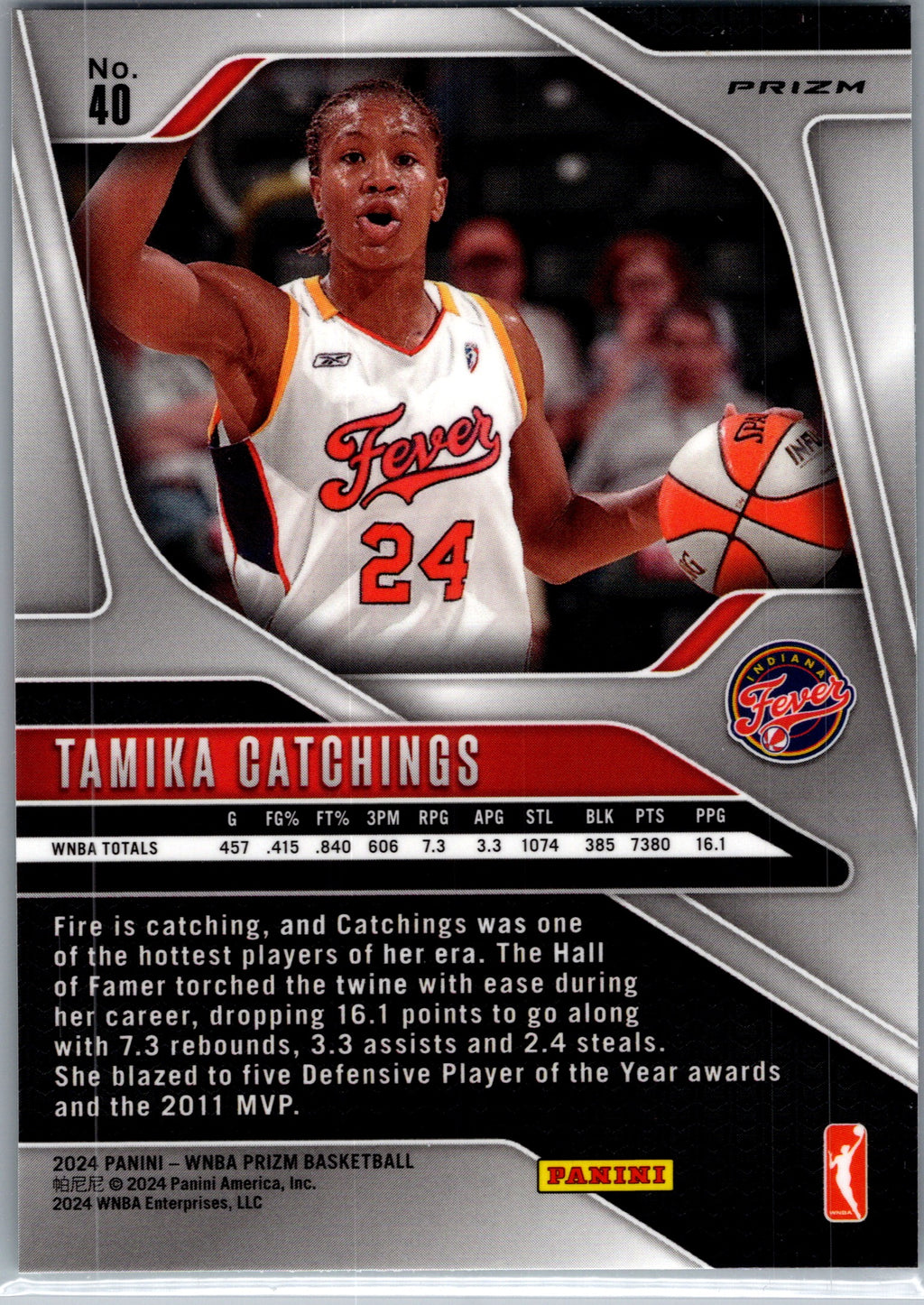 2024 Panini Prizm WNBA Tamika Catchings #40 Green