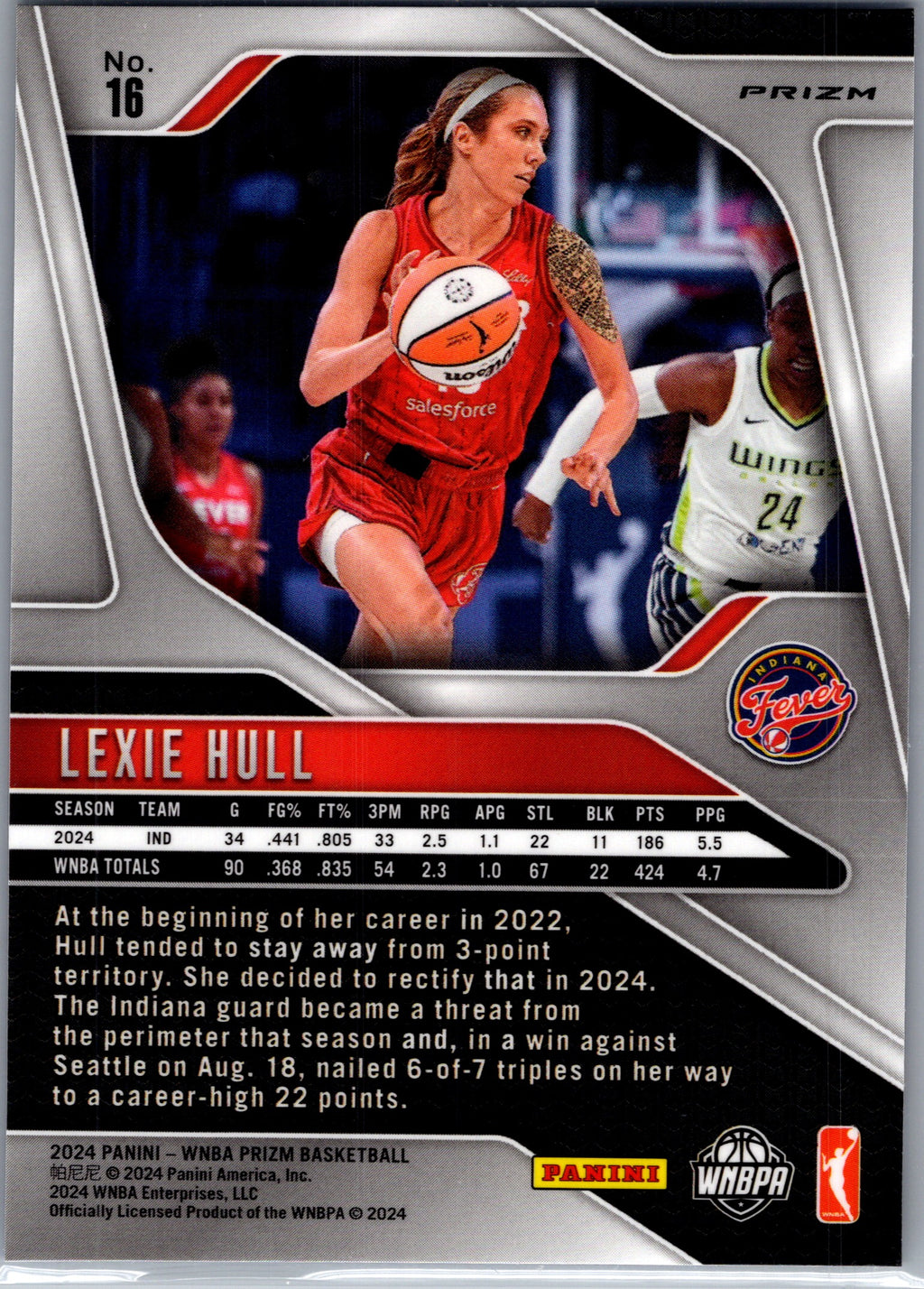2024 Panini Prizm WNBA Lexie Hull #16 Blue Seismic