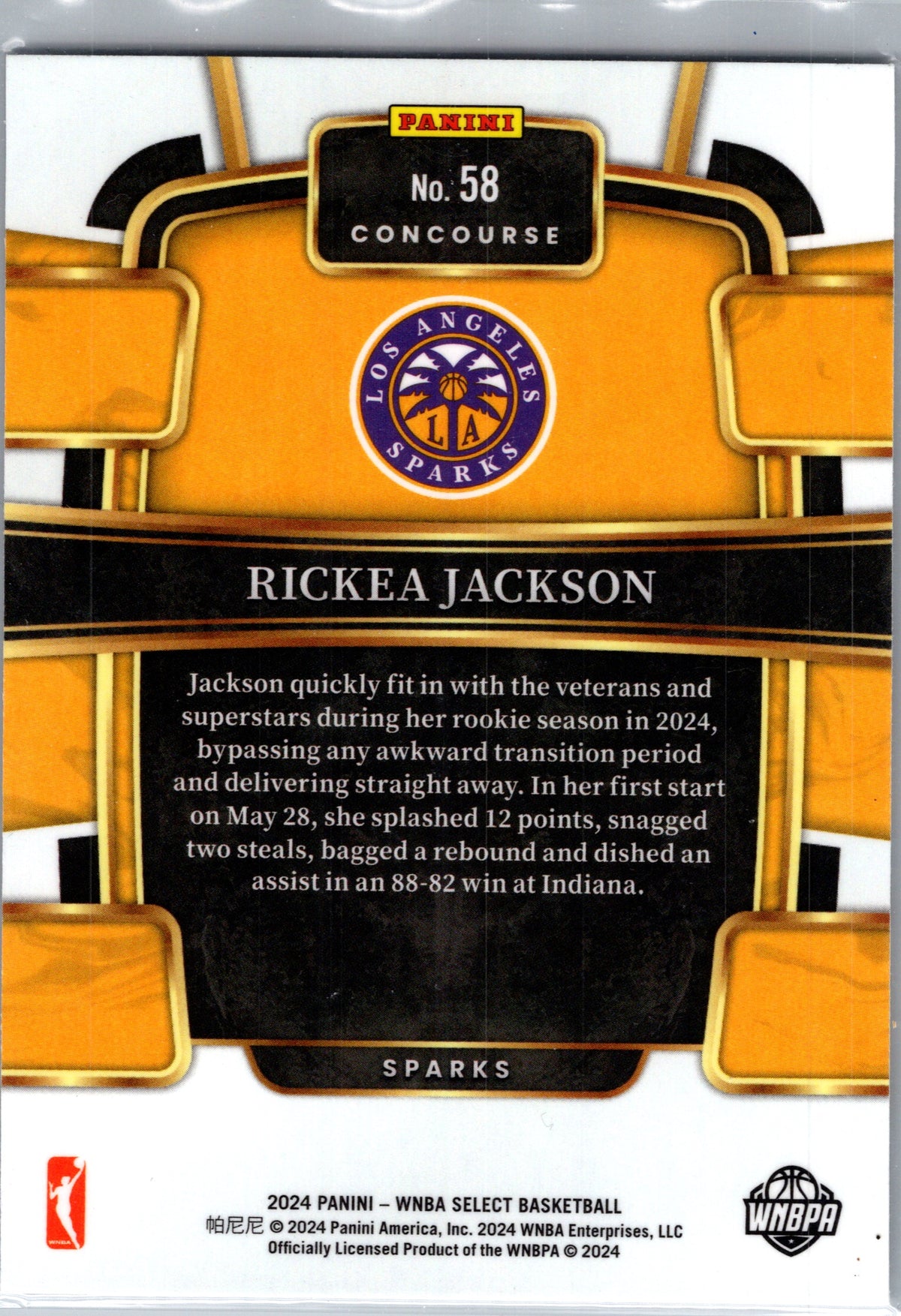 2024 Panini Select WNBA Rickea Jackson #58 RC
