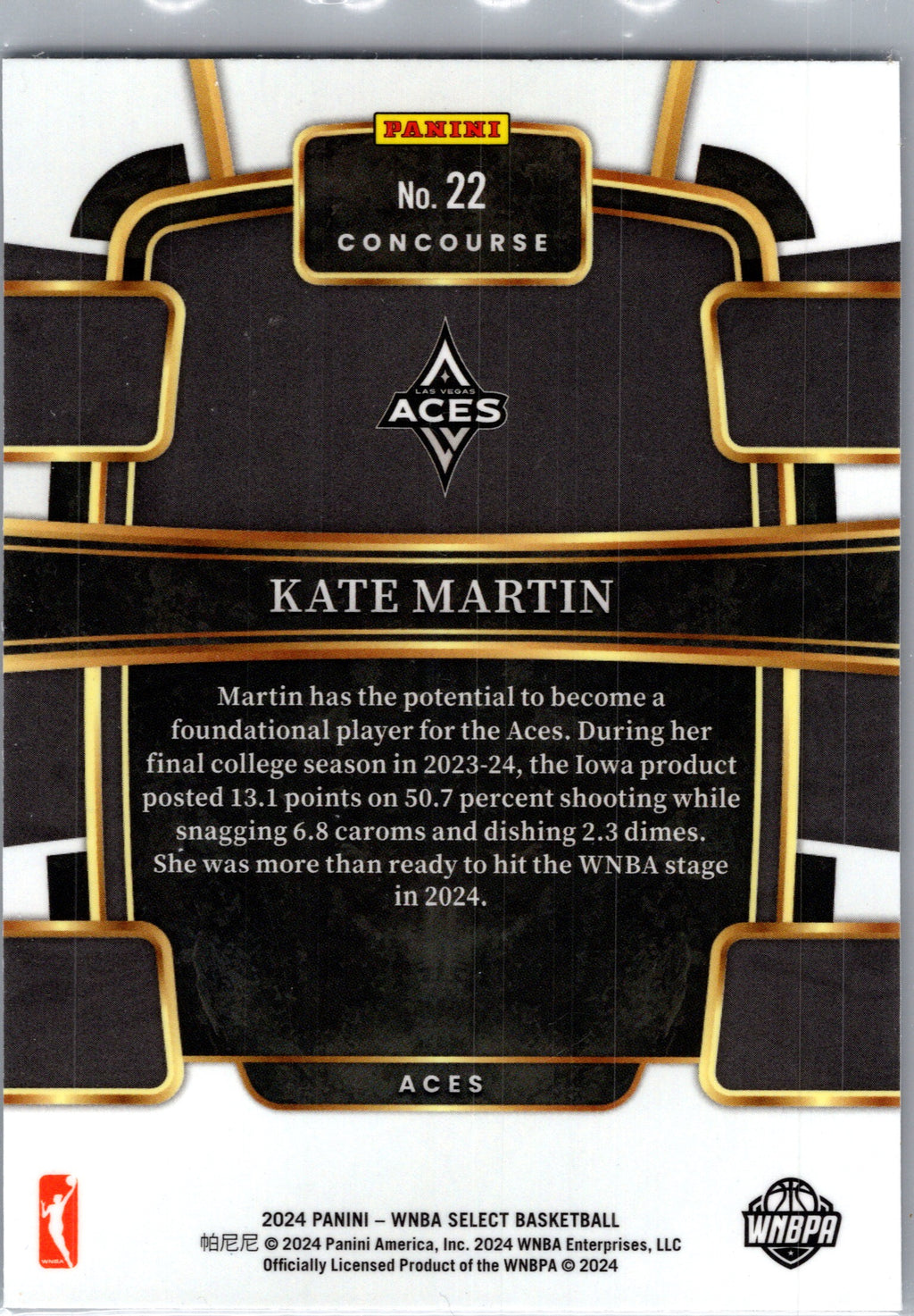 2024 Panini Select WNBA Kate Martin #22 RC