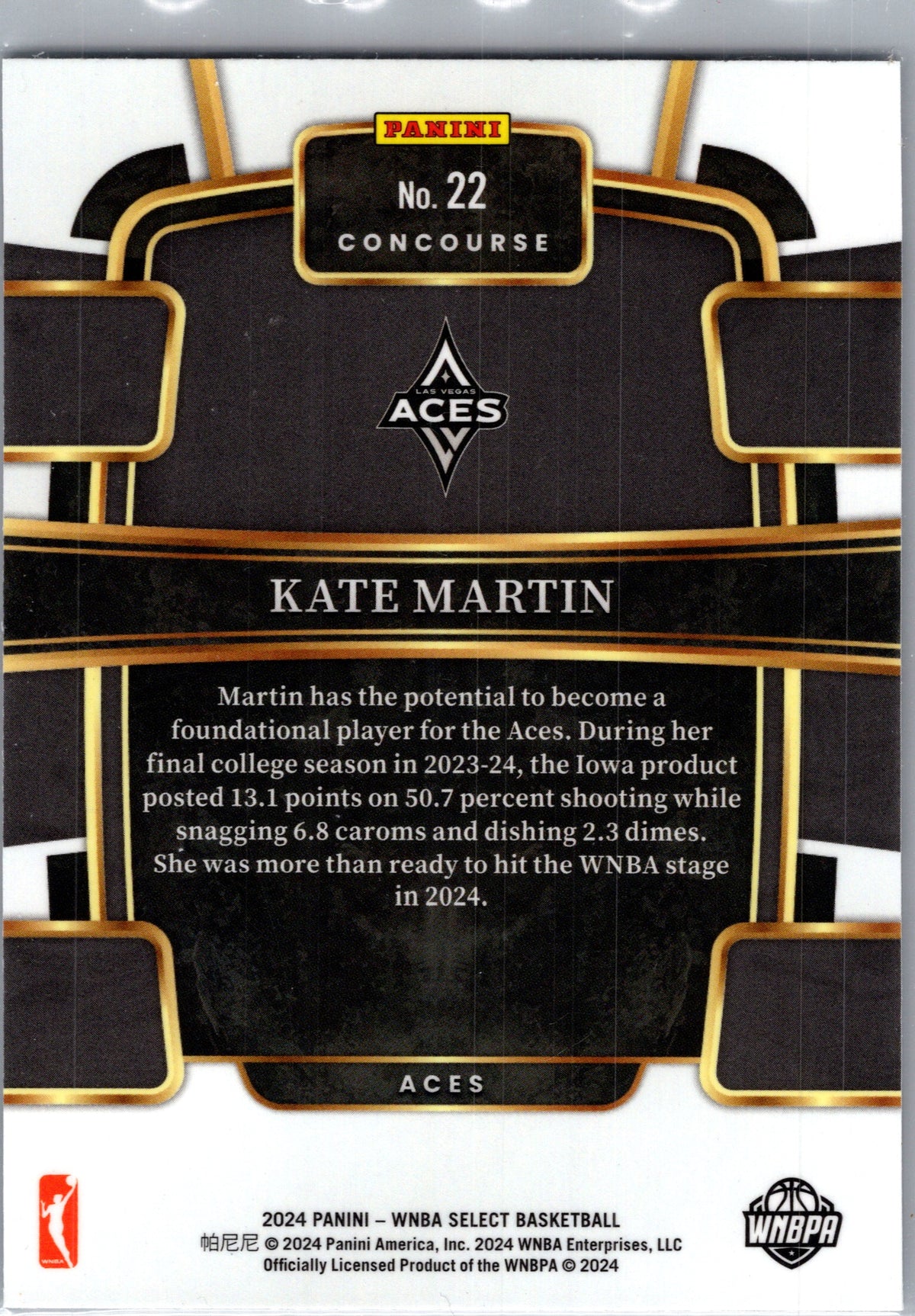 2024 Panini Select WNBA Kate Martin #22 RC