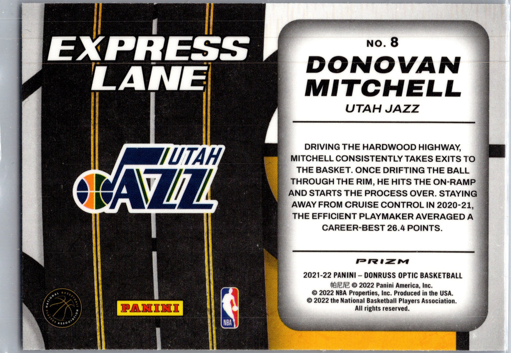2022 Donruss Optic Basketball Express Lane Donovan Mitchell #8