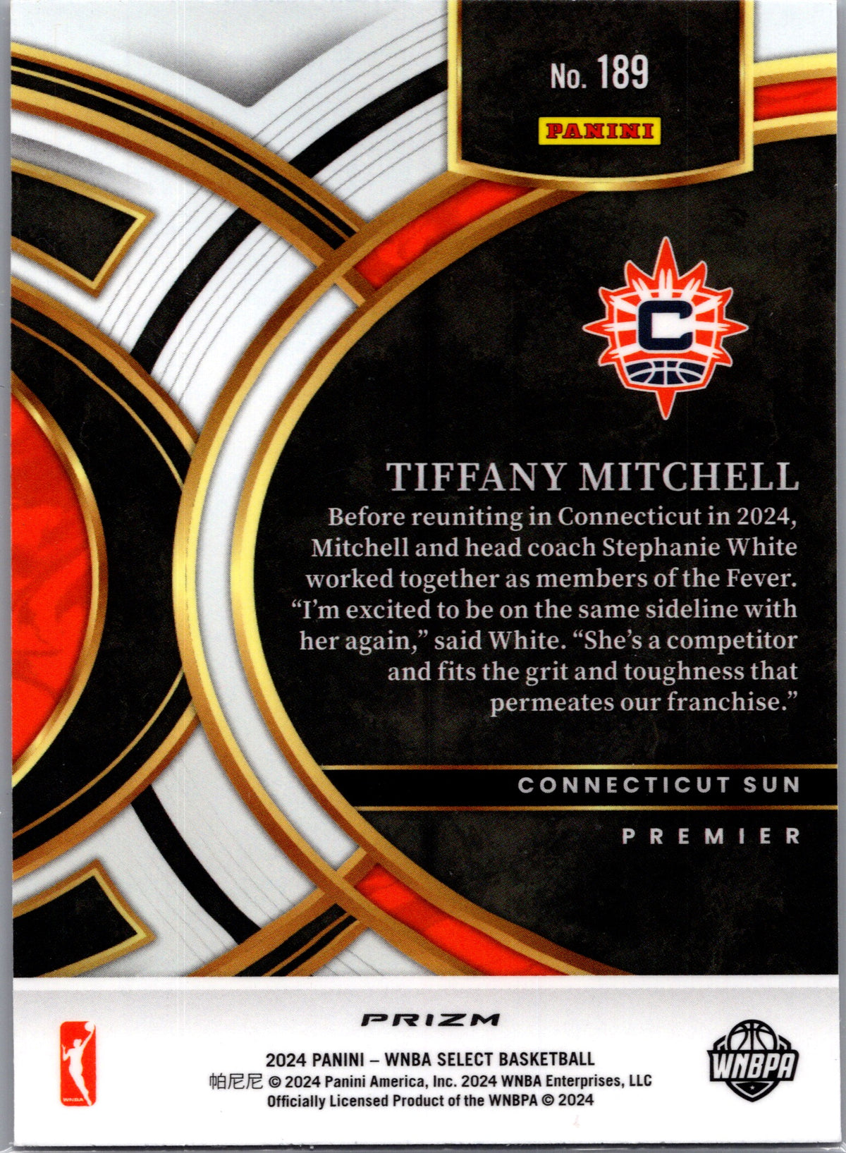 2024 Panini Select WNBA Tiffany Mitchell #189 Red Cracked Ice