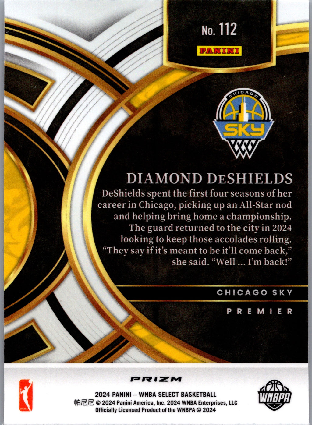 2024 Panini Select WNBA Diamond DeShields #112 Flash Prizm