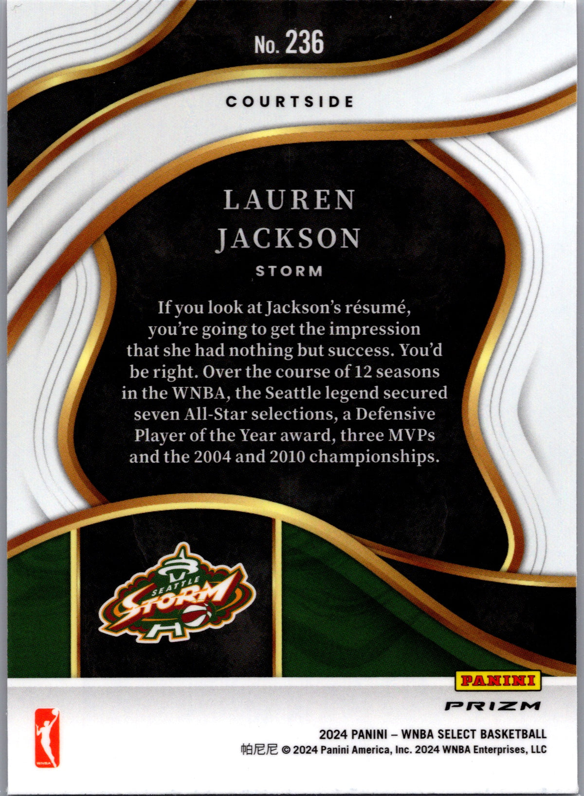 2024 Panini Select WNBA Lauren Jackson #236 Pink Cracked Ice