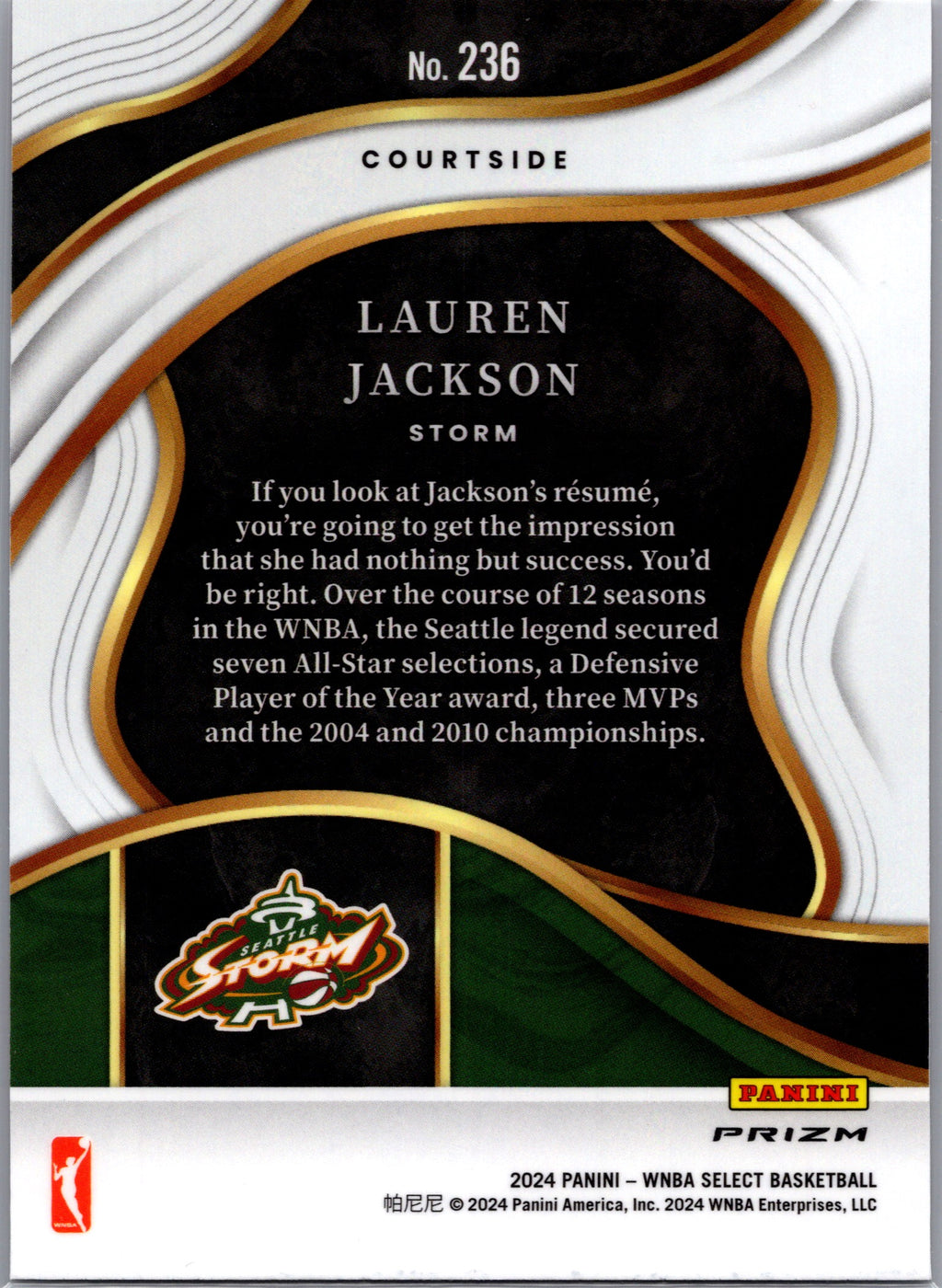 2024 Panini Select WNBA Lauren Jackson #236 Pink Cracked Ice