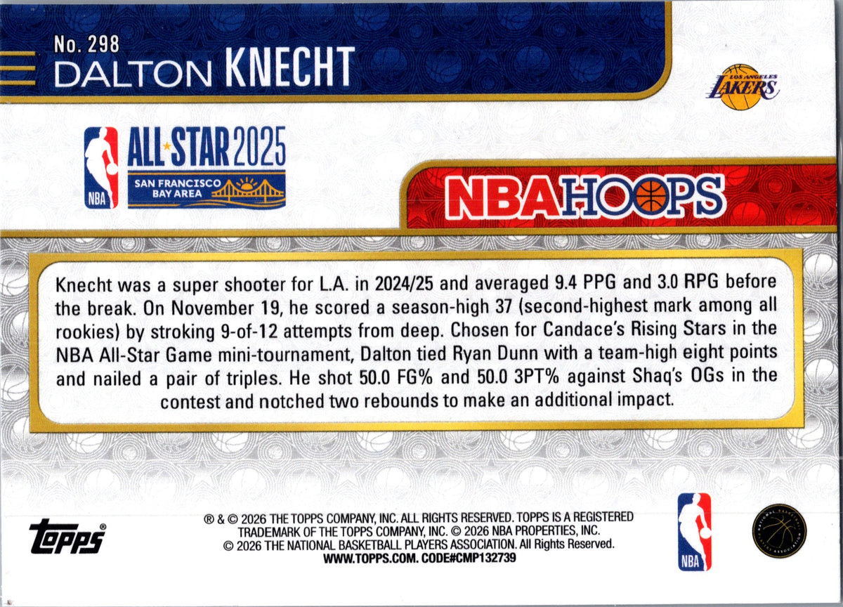 2026 Topps NBA Hoops Dalton Knecht #298 Lightburst