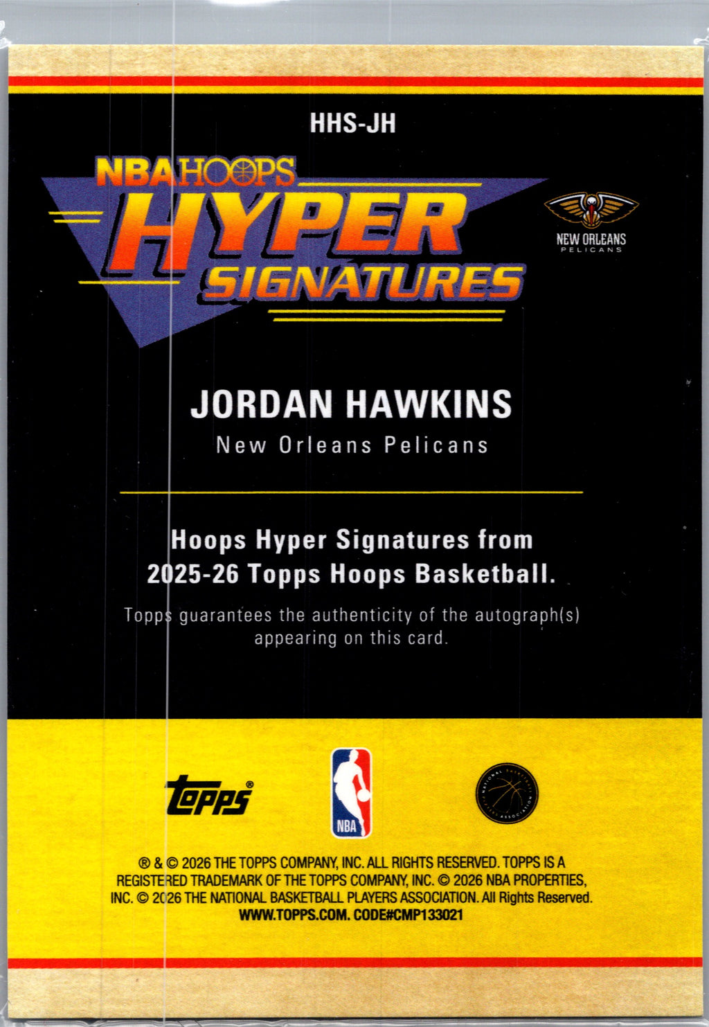 2026 Topps Hoops Basketball Jordan Hawkins #HHS-JH Hyper Signatures Auto