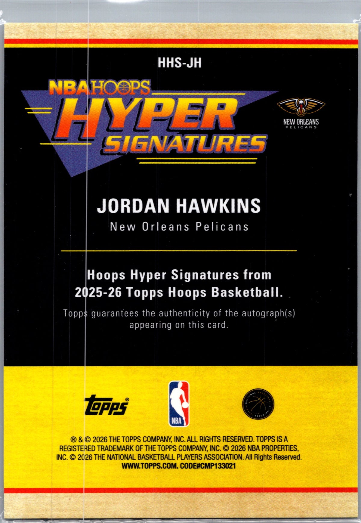 2026 Topps Hoops Basketball Jordan Hawkins #HHS-JH Hyper Signatures Auto