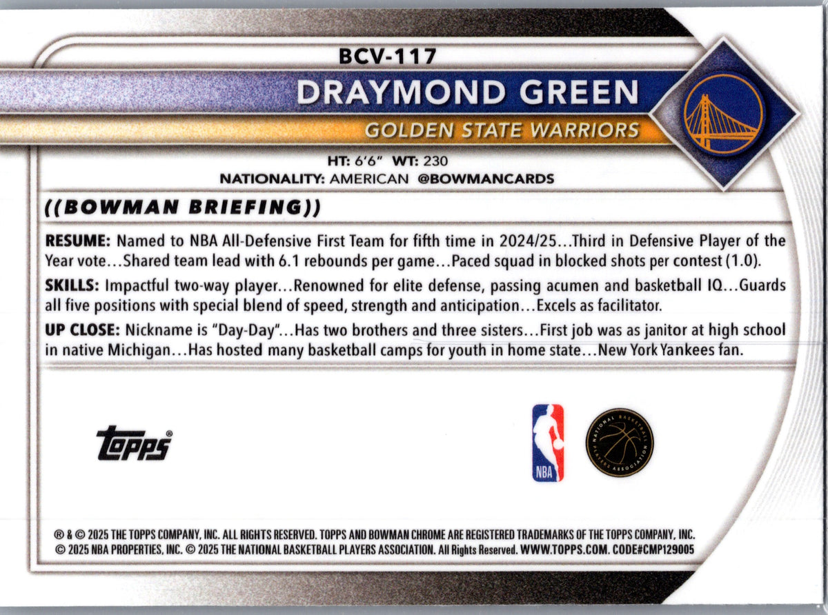 2025 Bowman Chrome Draymond Green #BCV-117
