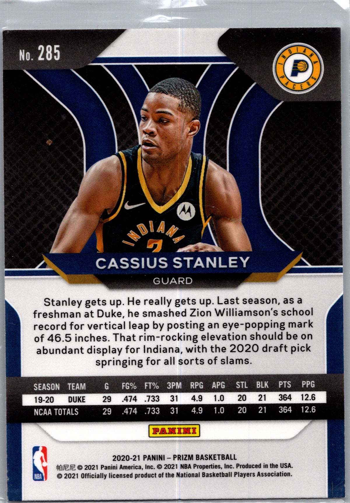 2021 Panini Prizm Cassius Stanley #285