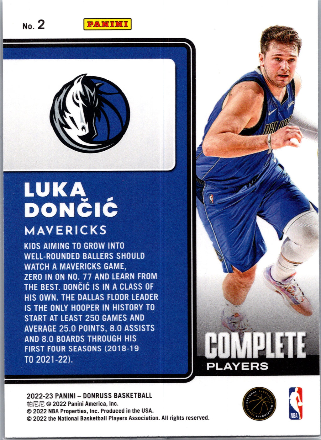 2022 Donruss Complete Players Luka Dončić #2