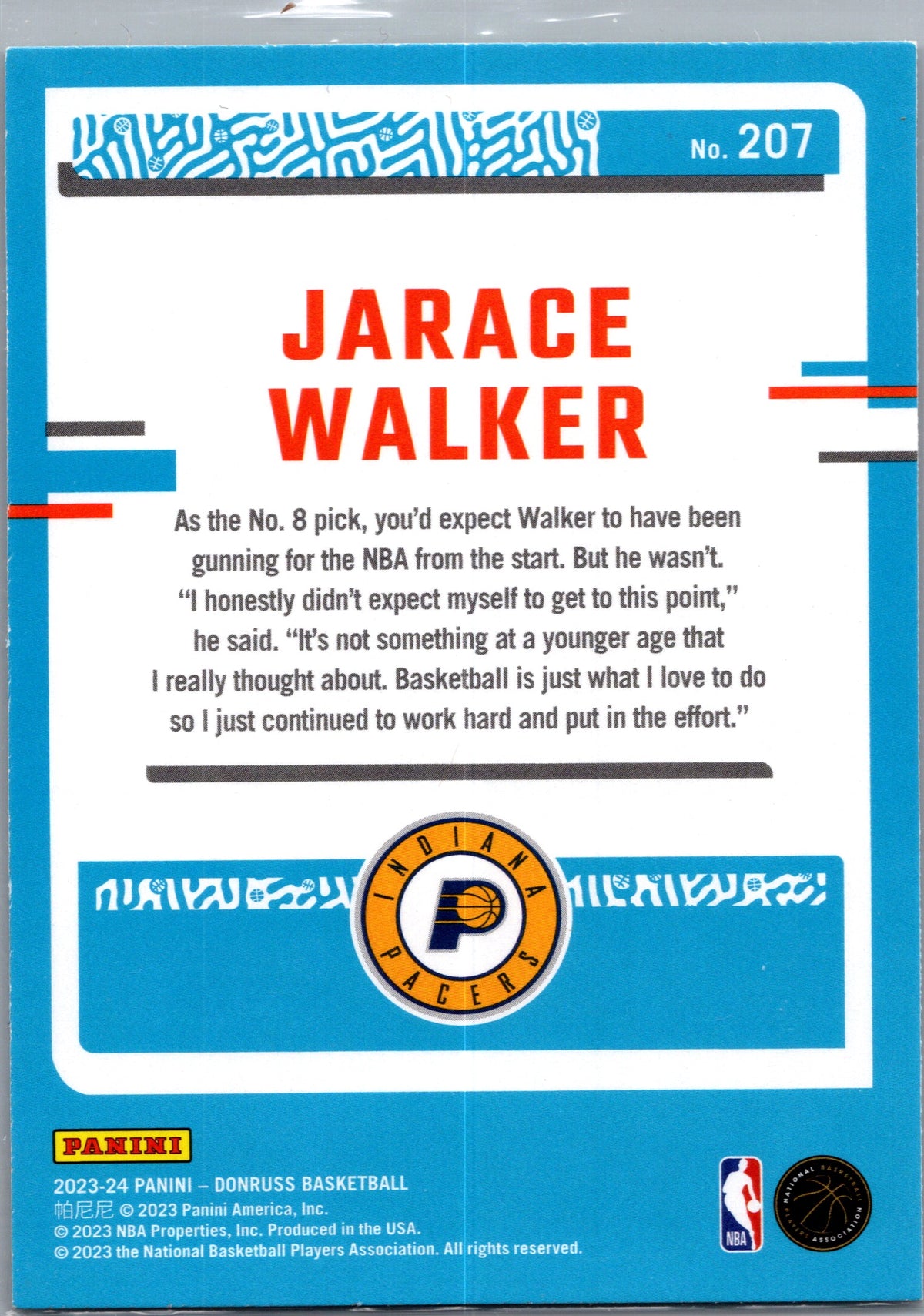 2023 Donruss Jarace Walker #207 Green Laser