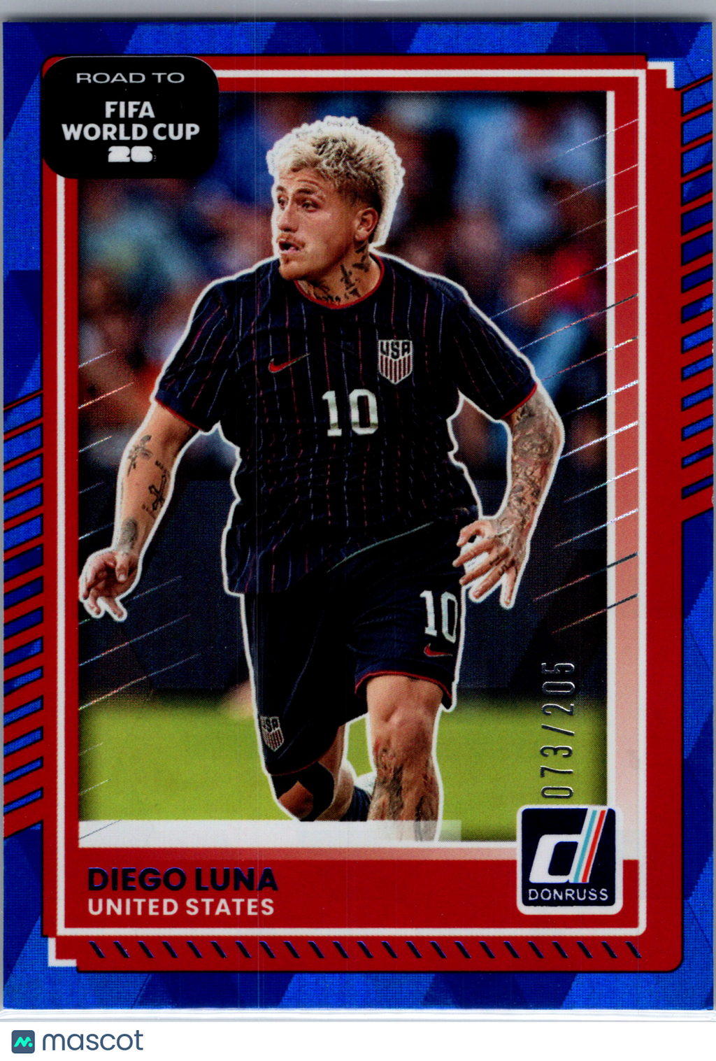 2025 Donruss Road to FIFA World Cup 26 Diego Luna #26 Blue Cracked Ice /205