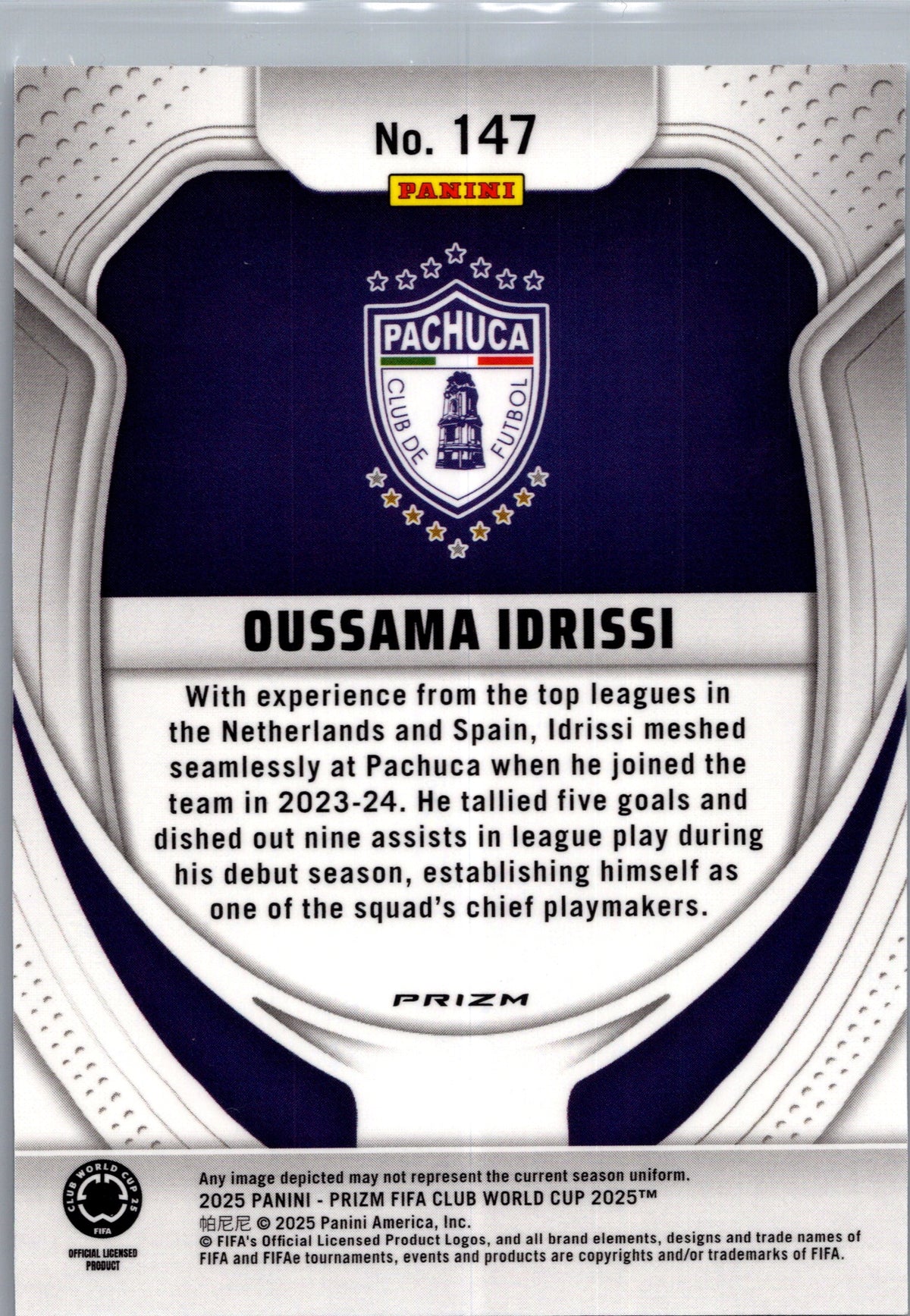 2025 Panini Prizm FIFA Club World Cup Oussama Idrissi #147 Seismic RC