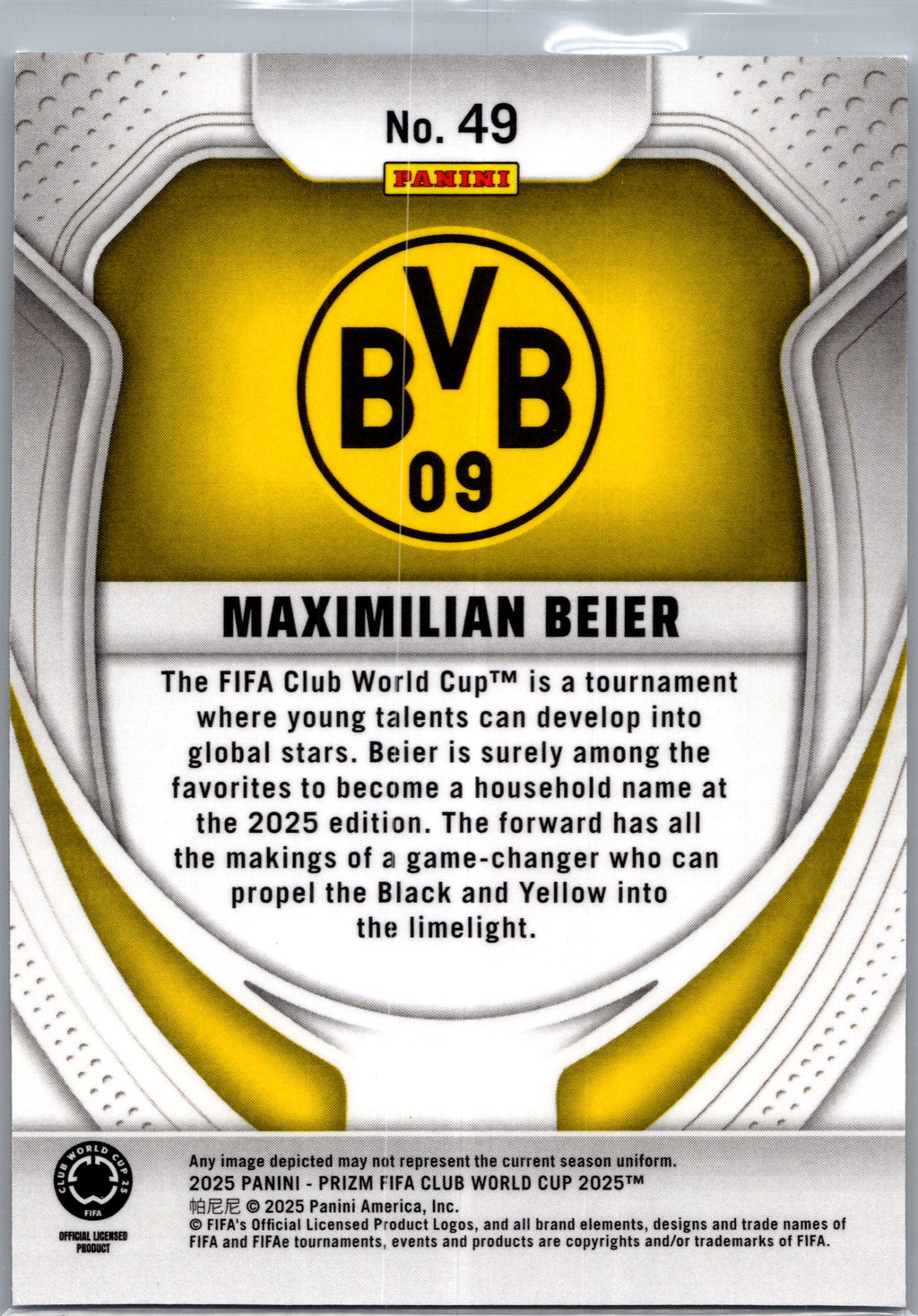 2025 Panini Prizm FIFA Club World Cup Maximilian Beier #49 RC