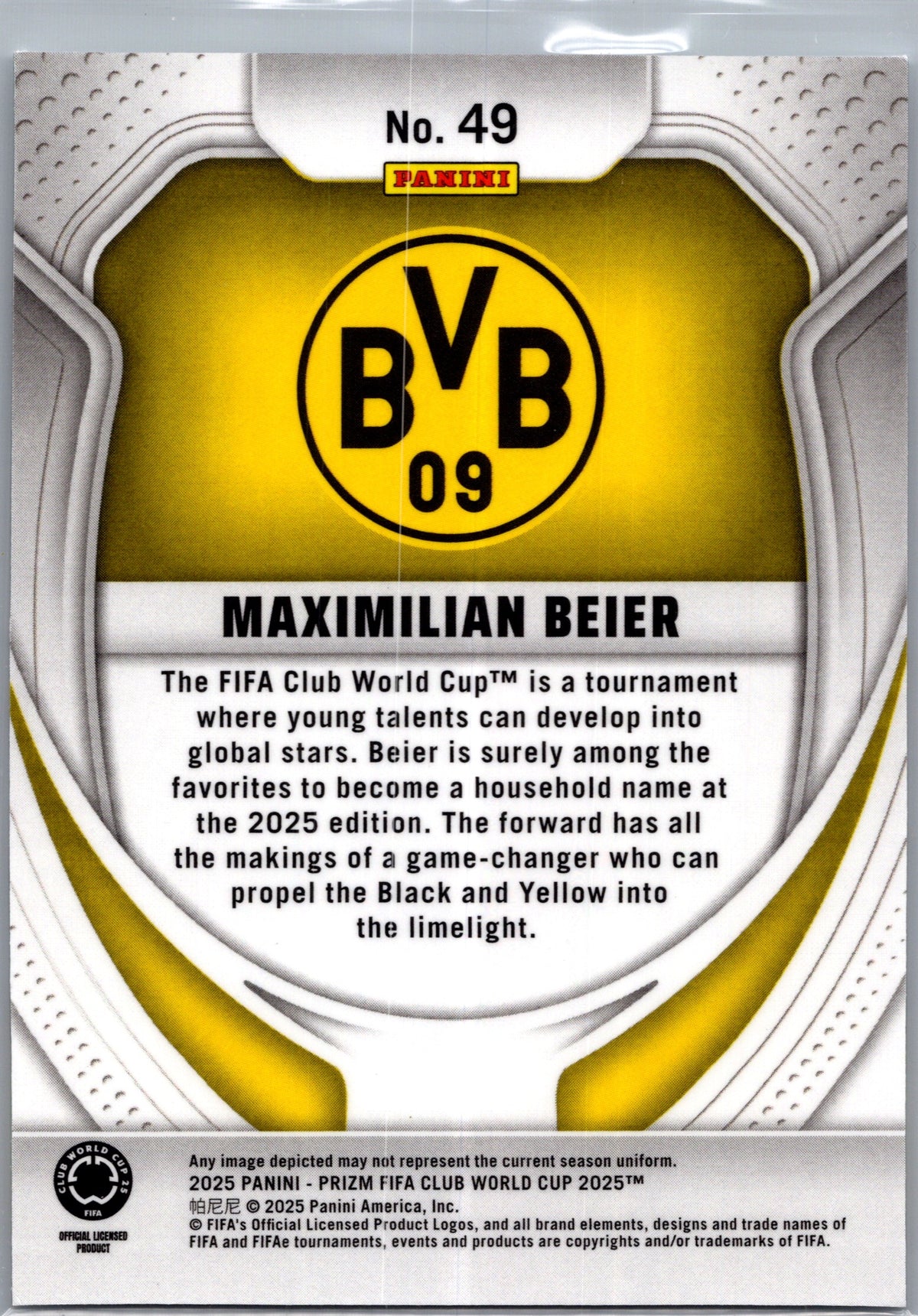2025 Panini Prizm FIFA Club World Cup Maximilian Beier #49 RC