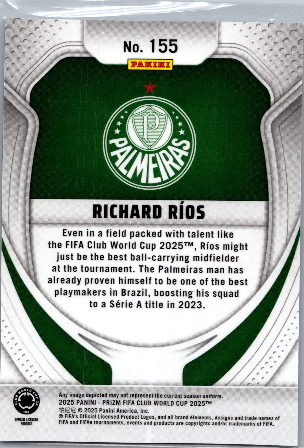 2025 Panini Prizm FIFA Club World Cup Richard Ríos #155