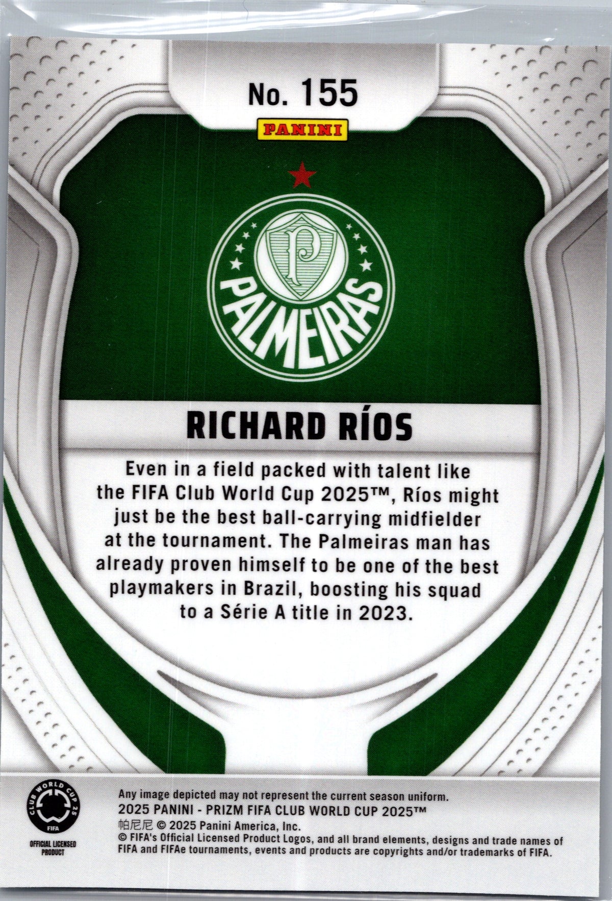 2025 Panini Prizm FIFA Club World Cup Richard Ríos #155