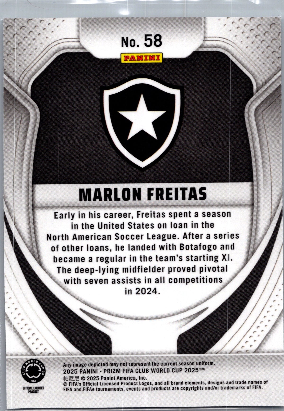 2025 Panini Prizm FIFA Club World Cup Marlon Freitas #58