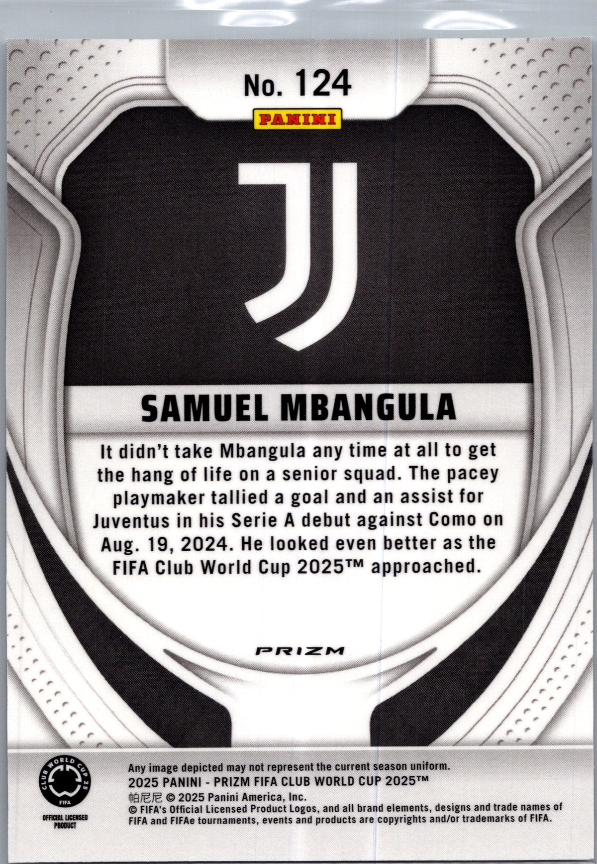 2025 Panini Prizm FIFA Club World Cup Samuel Mbangula #124 Seismic RC