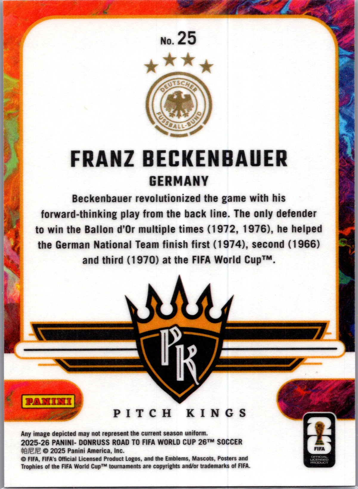 2025 Panini Donruss Road to FIFA World Cup Franz Beckenbauer #25 Red