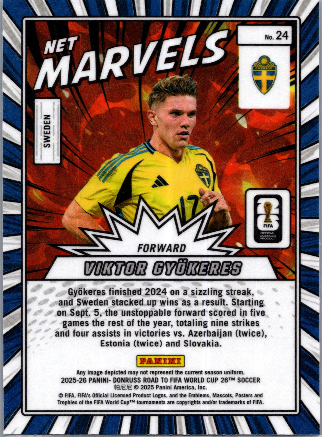 2025 Donruss Road to FIFA World Cup Net Marvels Viktor Gyökeres #24