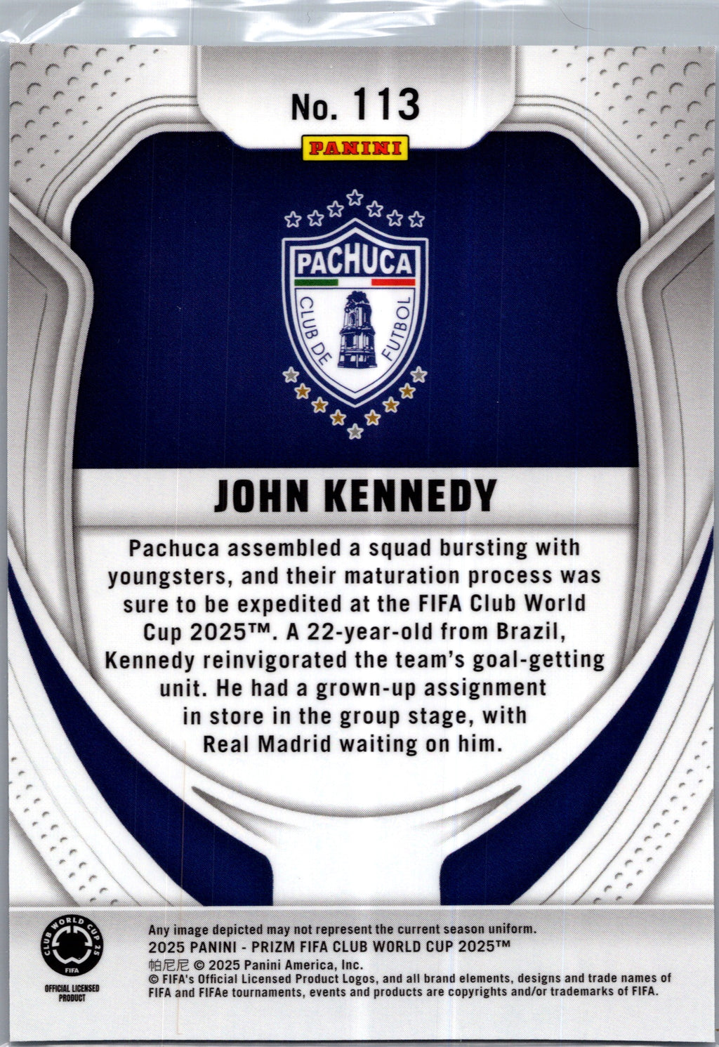 2025 Panini Prizm FIFA Club World Cup John Kennedy #113 RC