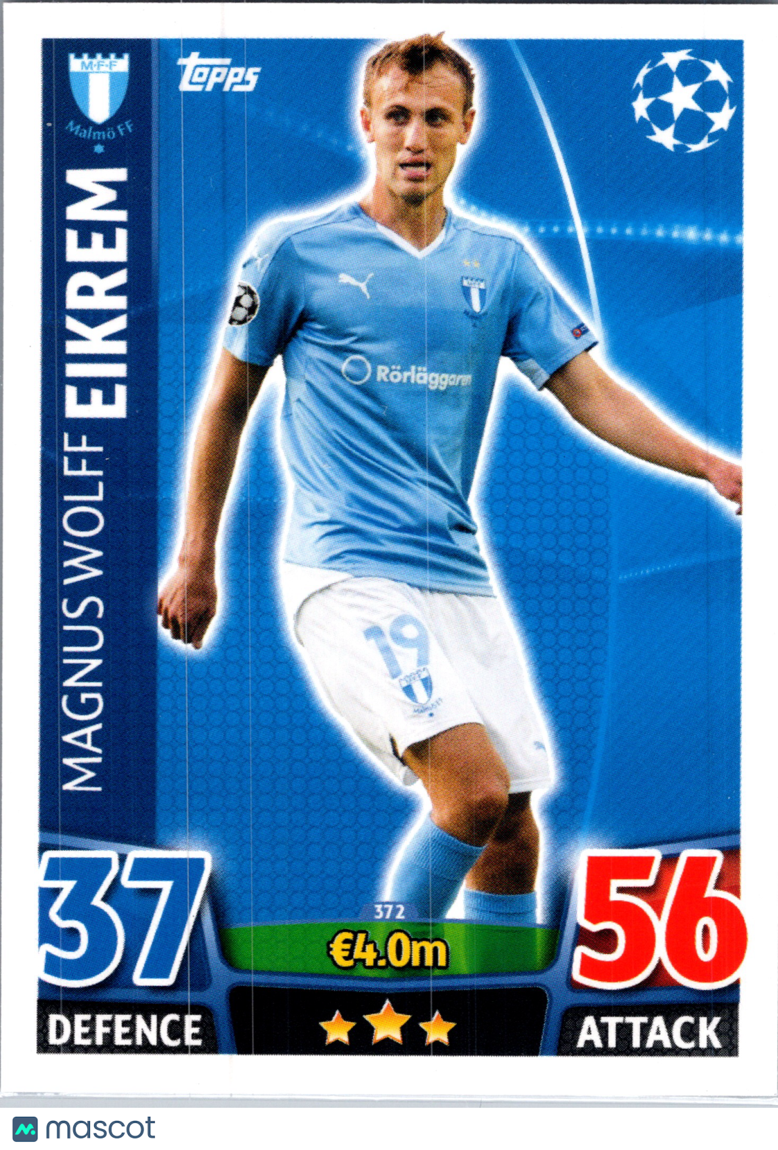 2015 Topps Match Attax UEFA Champions League Magnus Wolff Eikrem #372