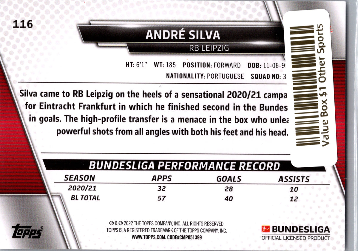 2022 Topps Bundesliga André Silva #116