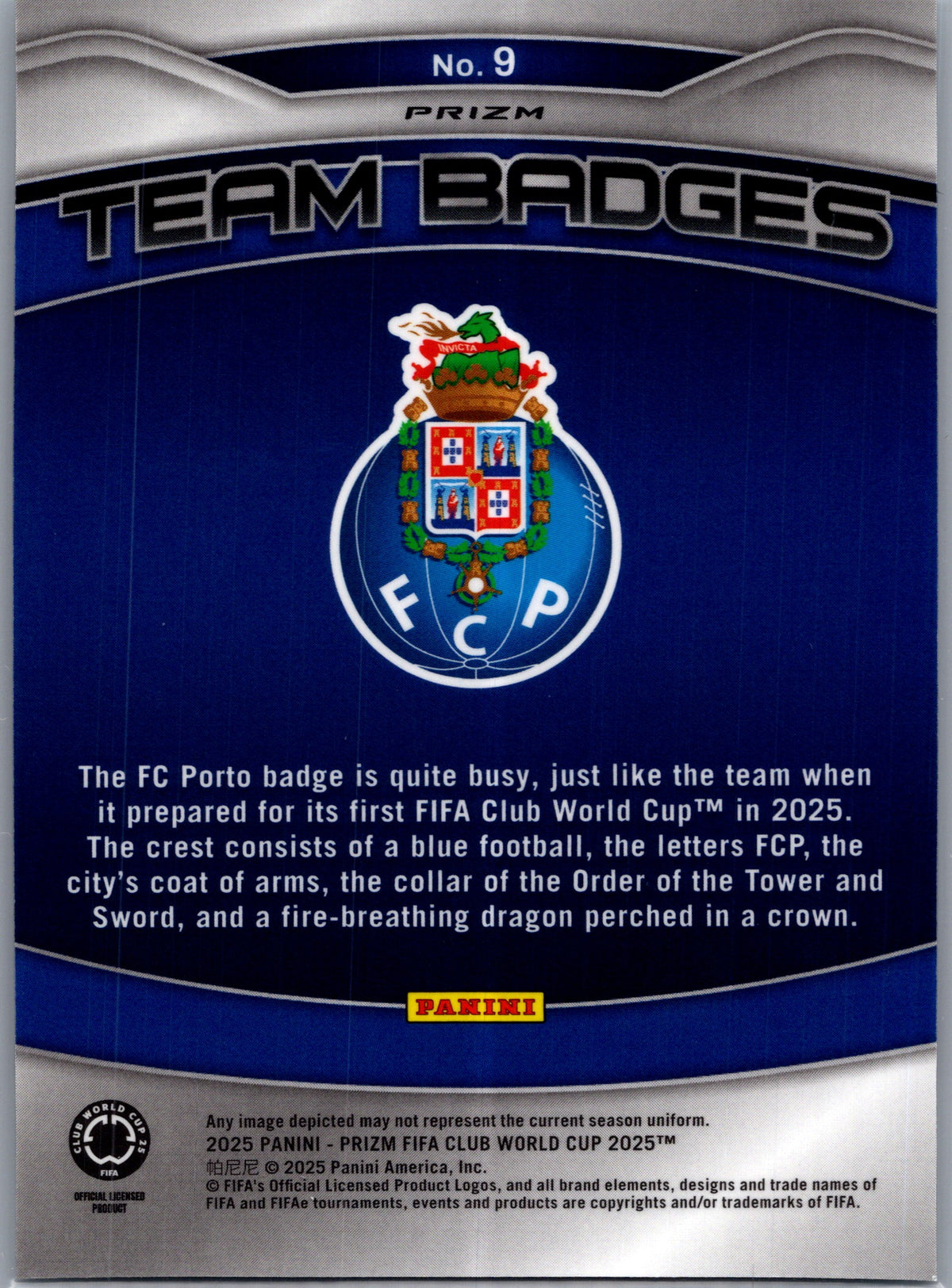 2025 Panini Prizm FIFA Club World Cup FC Porto #9 Silver
