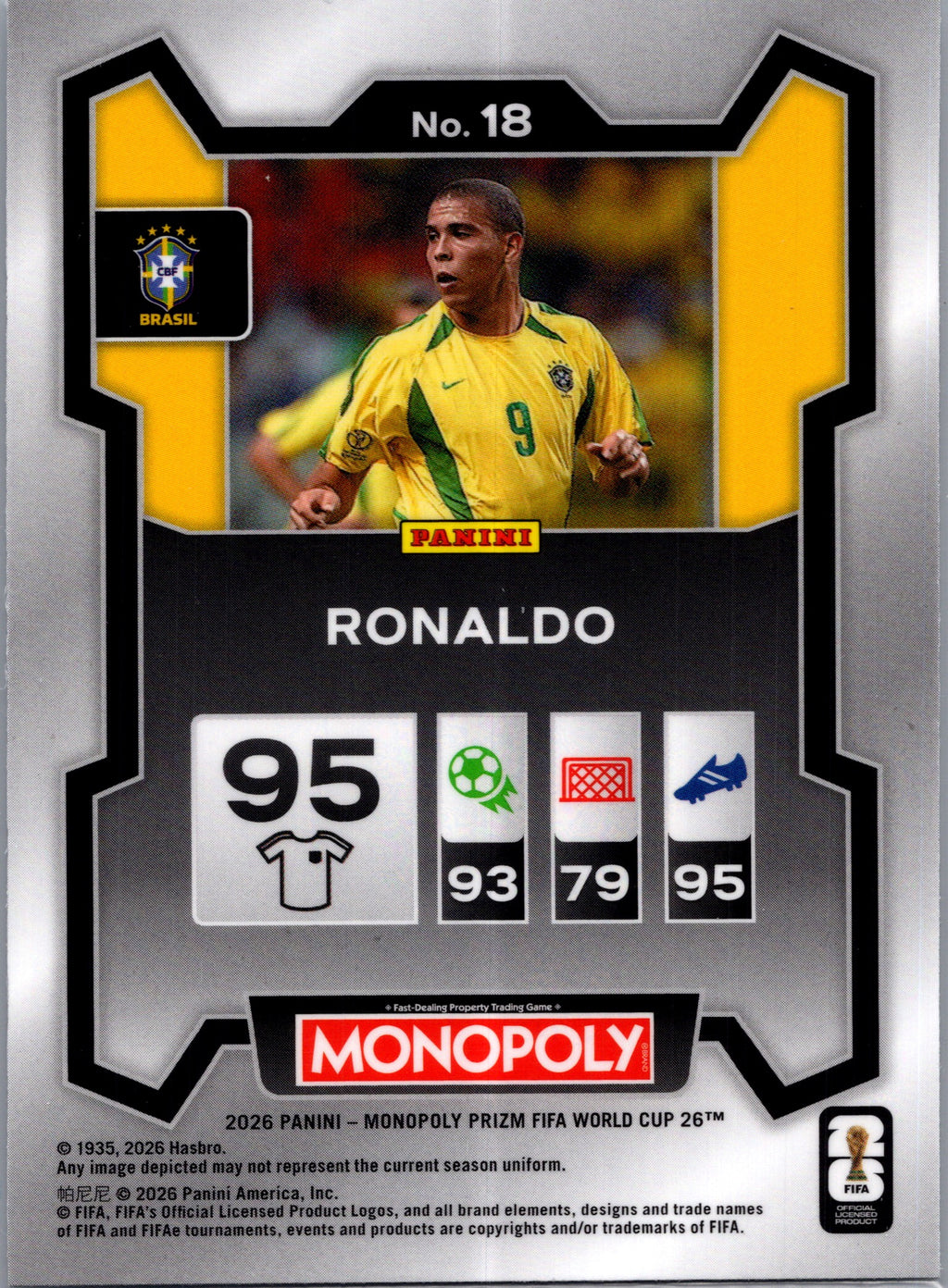2026 Panini Monopoly Prizm FIFA World Cup 26 Ronaldo #18