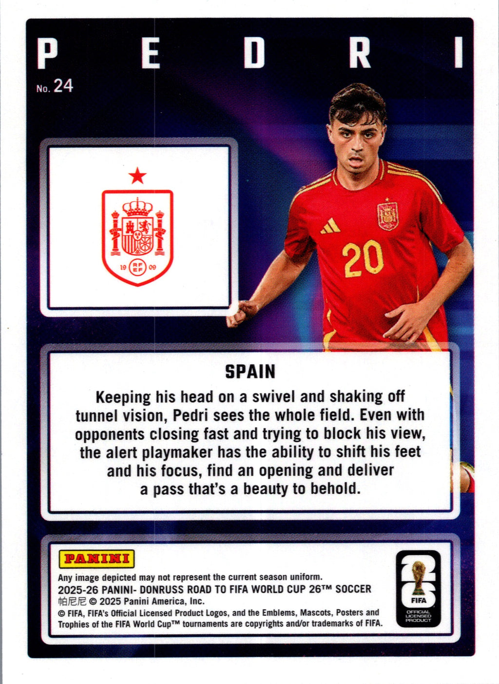 2025 Panini Donruss Road to FIFA World Cup 26 Soccer Pedri #24 Magicians